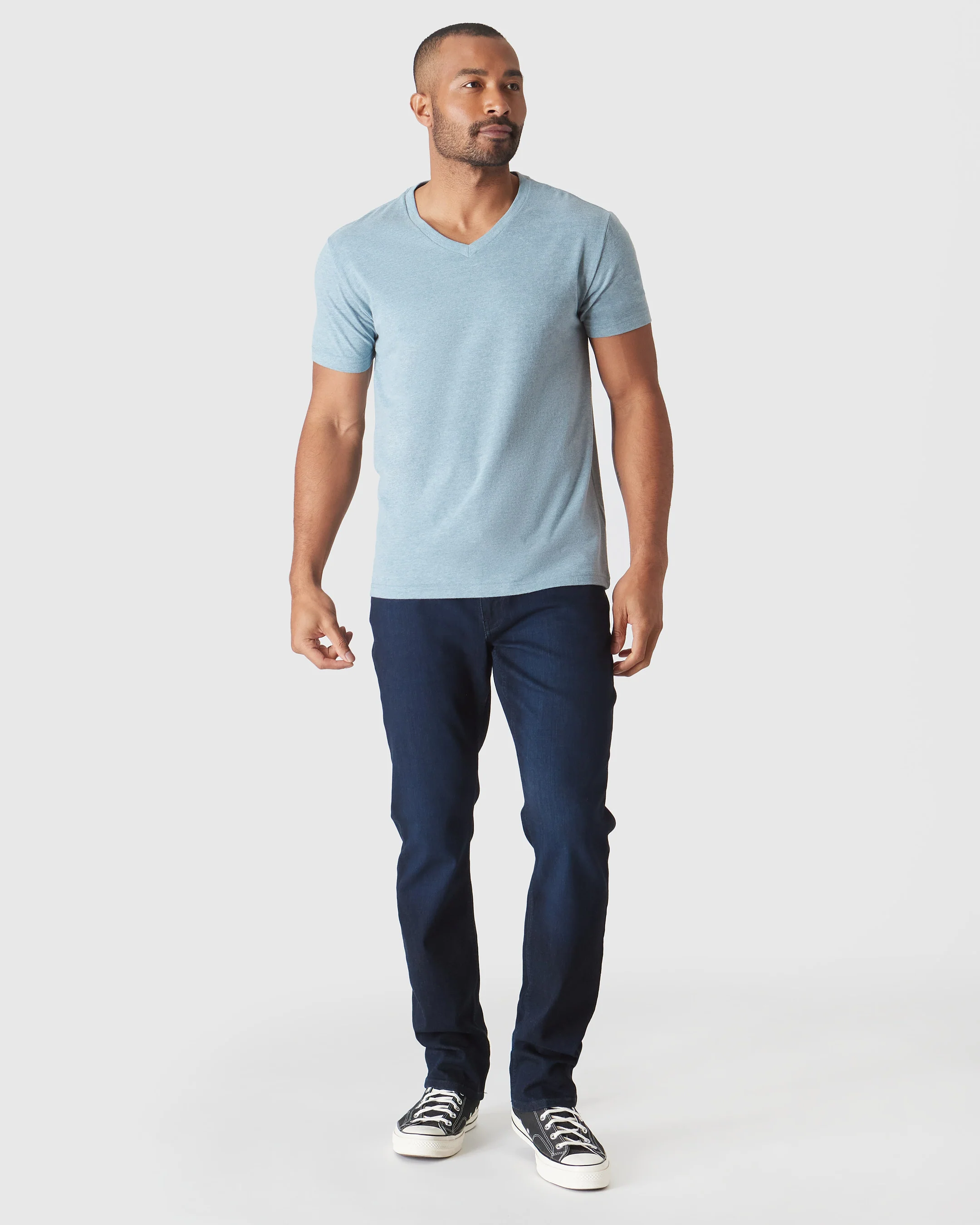 Heather Sapphire Classic V-Neck - Image 4
