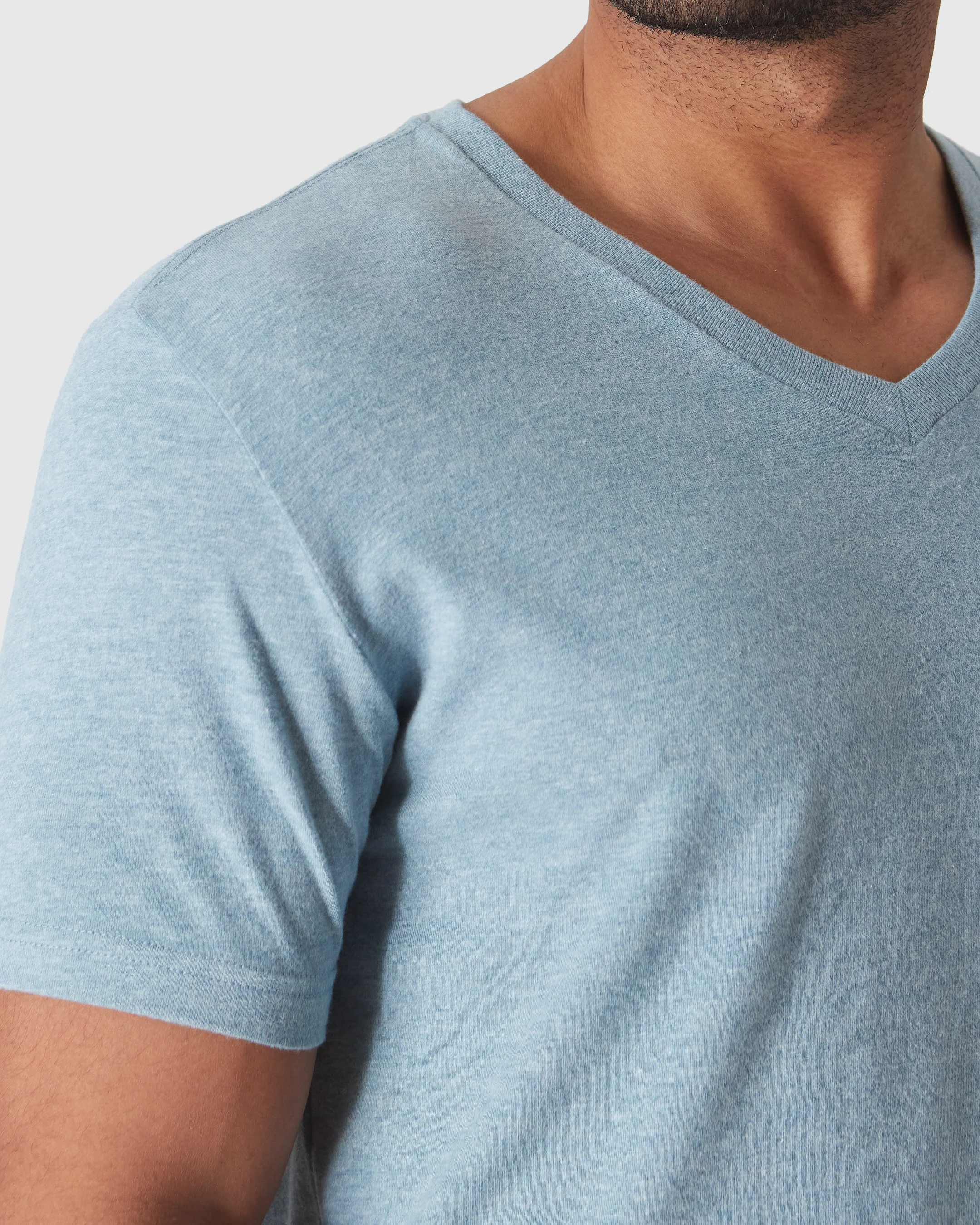 Heather Sapphire Classic V-Neck - Image 5
