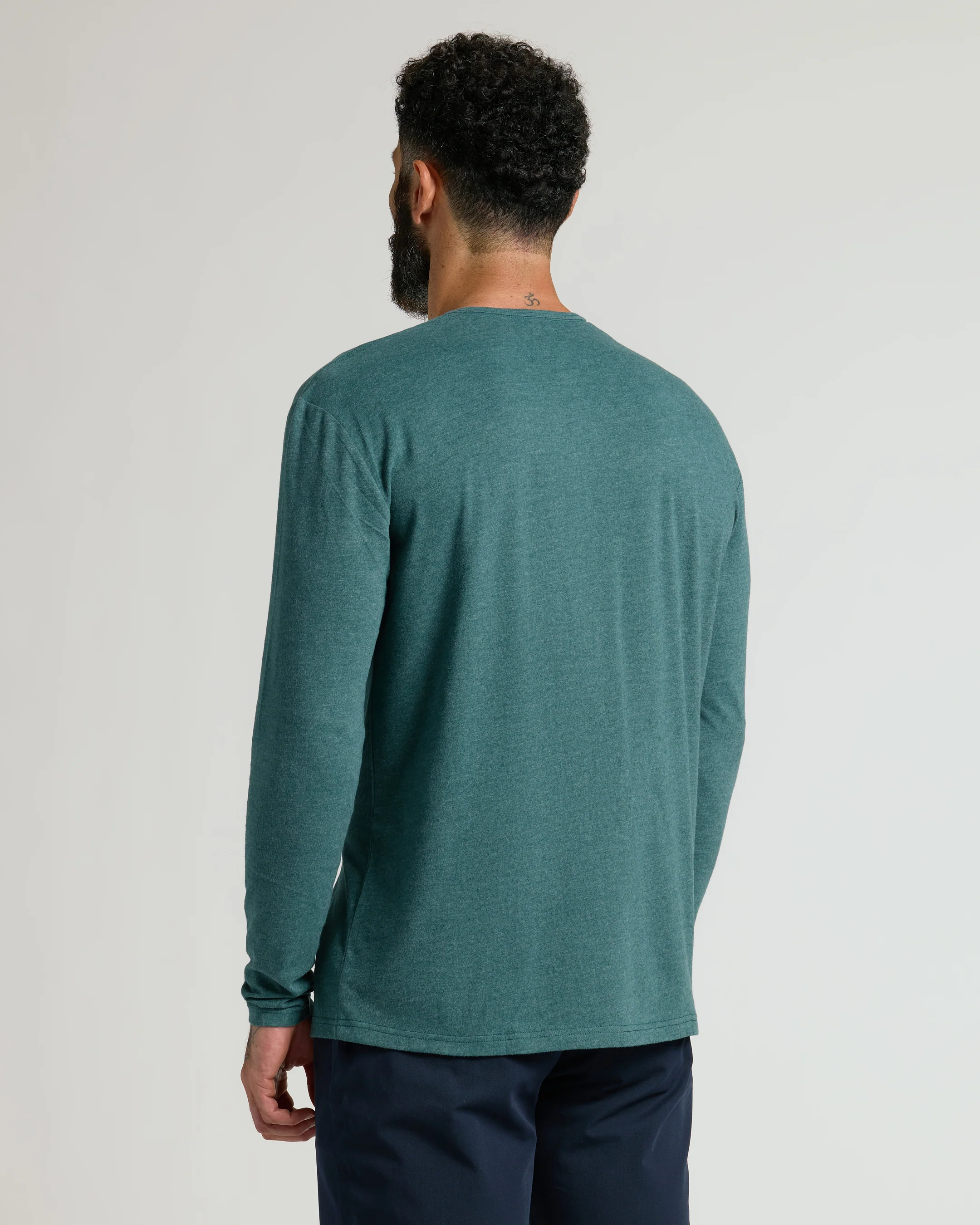 Heather Seafarer Classic Long Sleeve Henley - Image 3