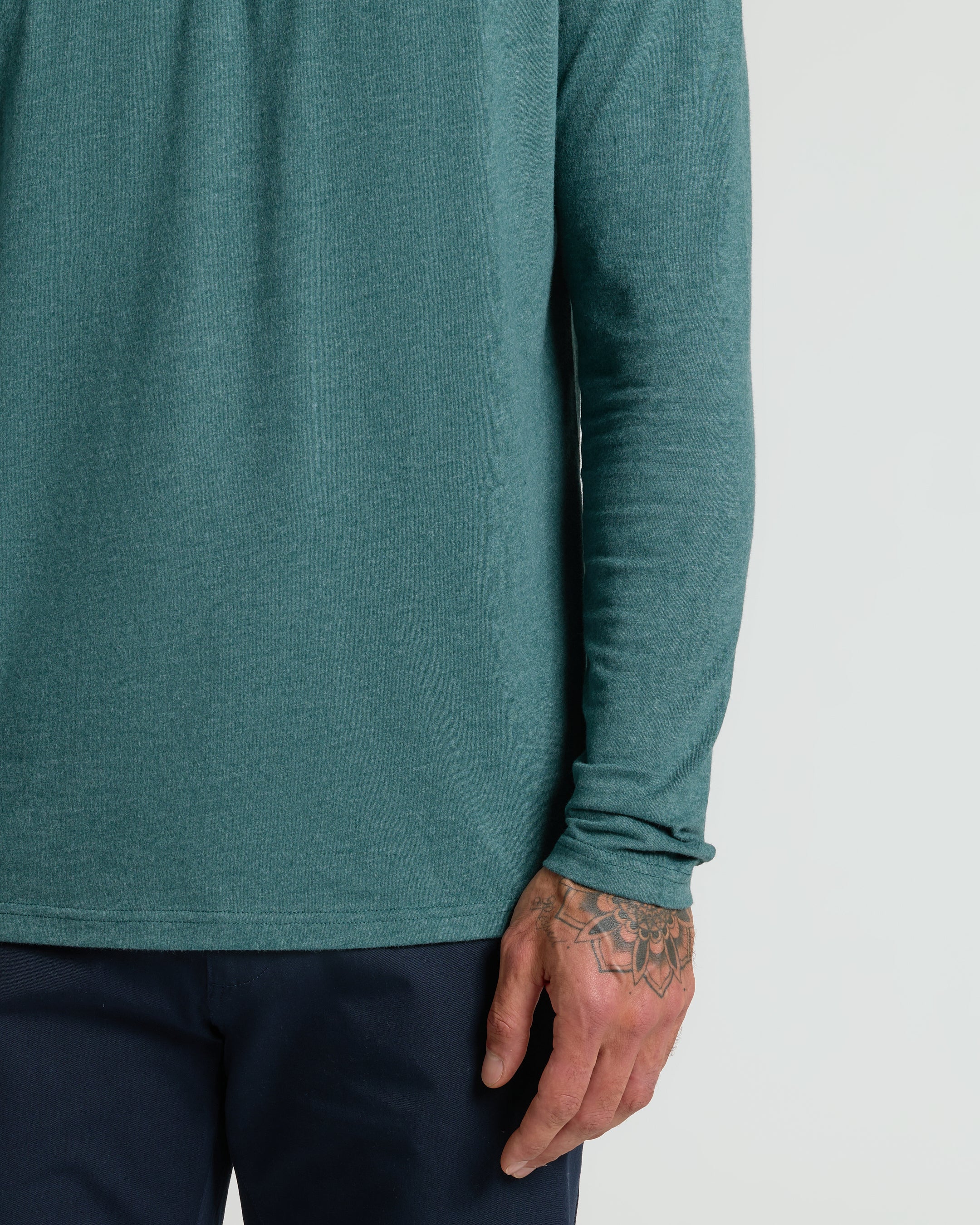 Heather Seafarer Classic Long Sleeve Henley - Image 6