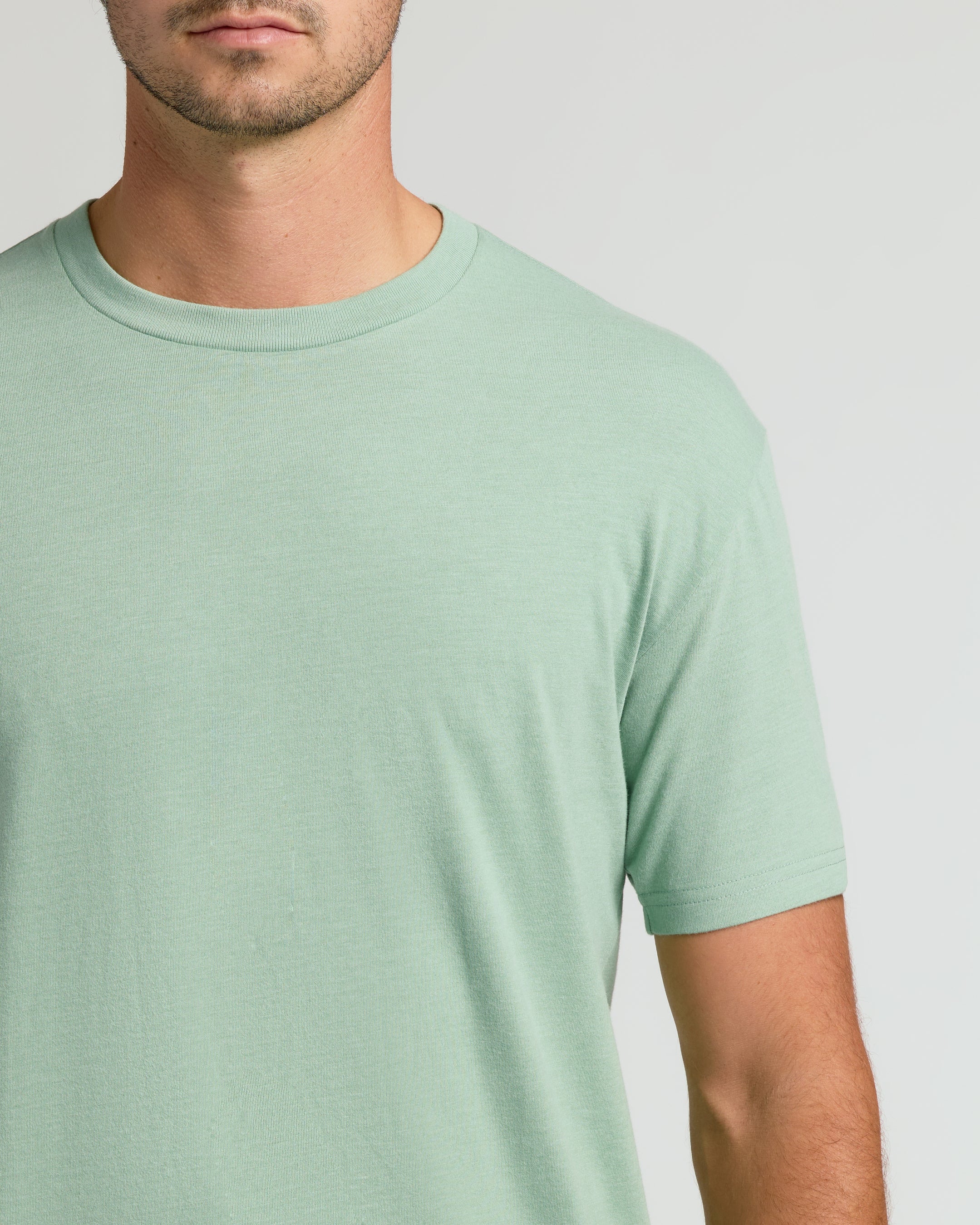 Heather Slate Green Tall Straight Hem Crew Neck T Shirt - Image 7