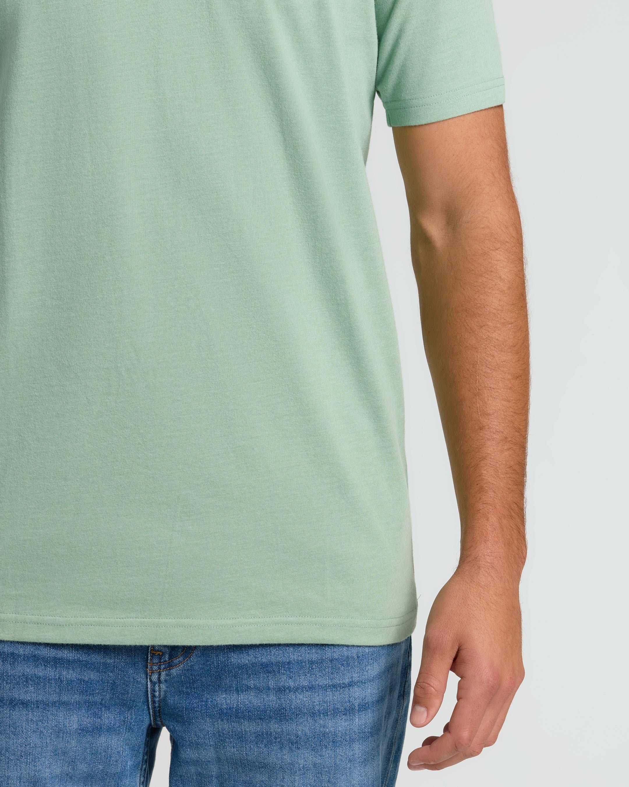 Heather Slate Green Tall Straight Hem Crew Neck T Shirt - Image 8