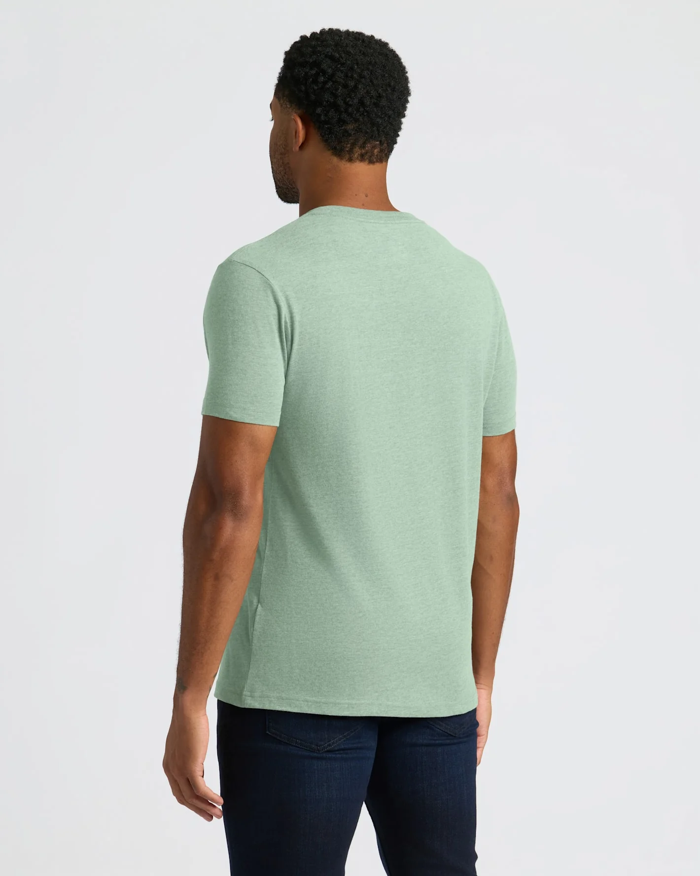 Heather Slate Green Classic V-Neck - Image 4
