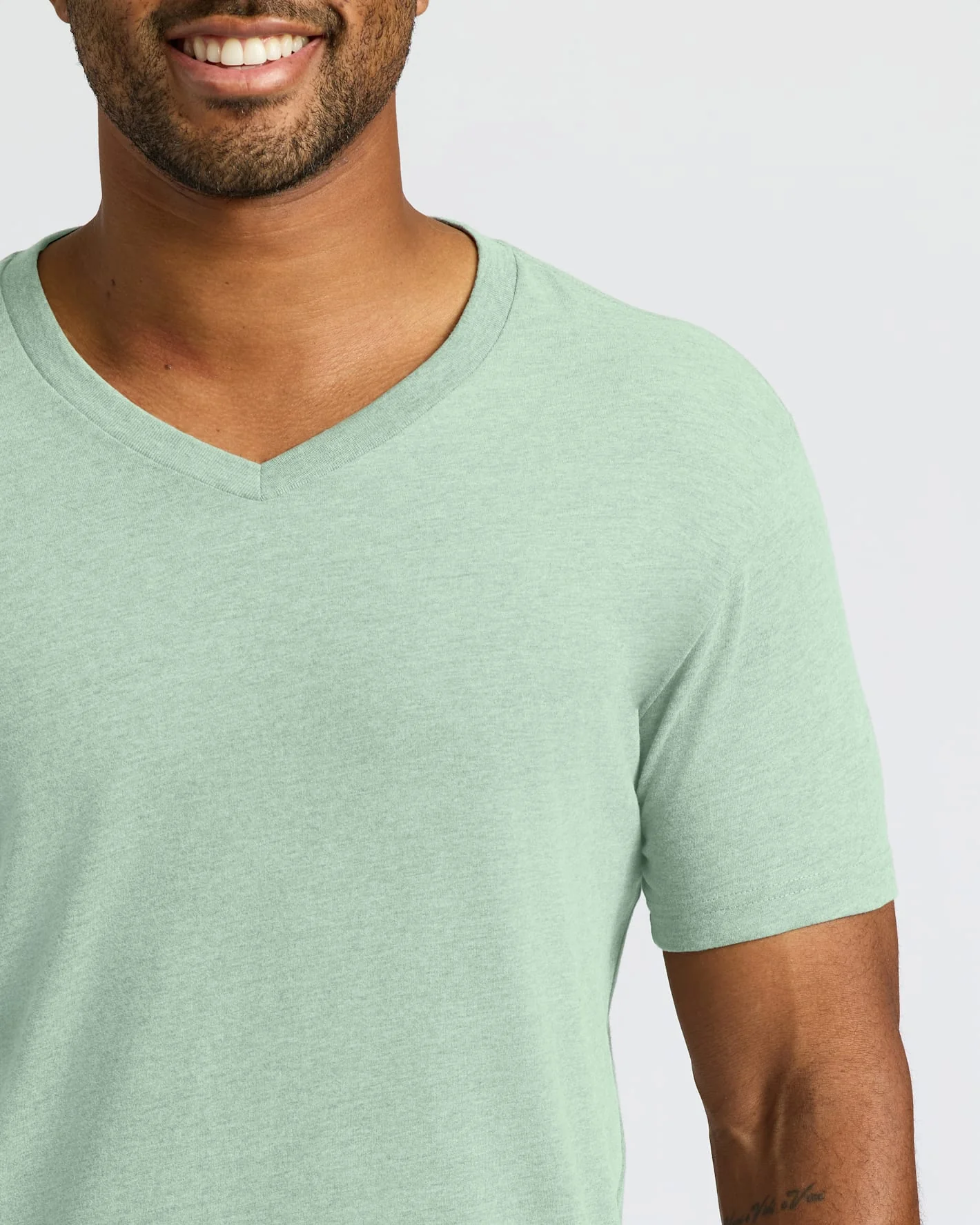 Heather Slate Green Classic V-Neck - Image 5