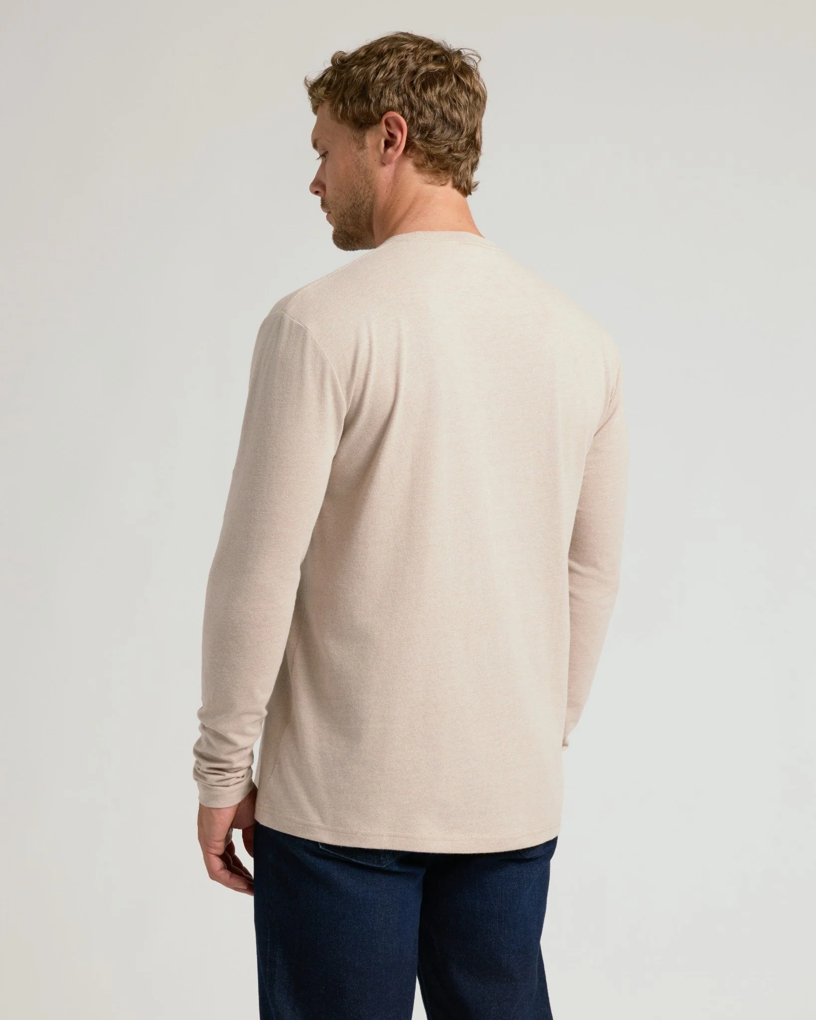 Heather Truffle Classic Long Sleeve Crew Neck - Image 3