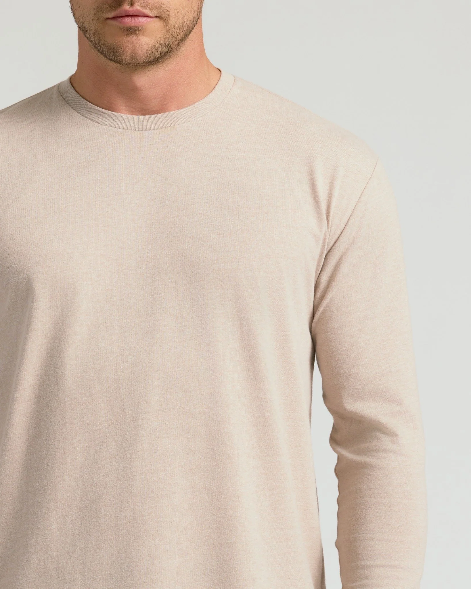 Heather Truffle Classic Long Sleeve Crew Neck - Image 5