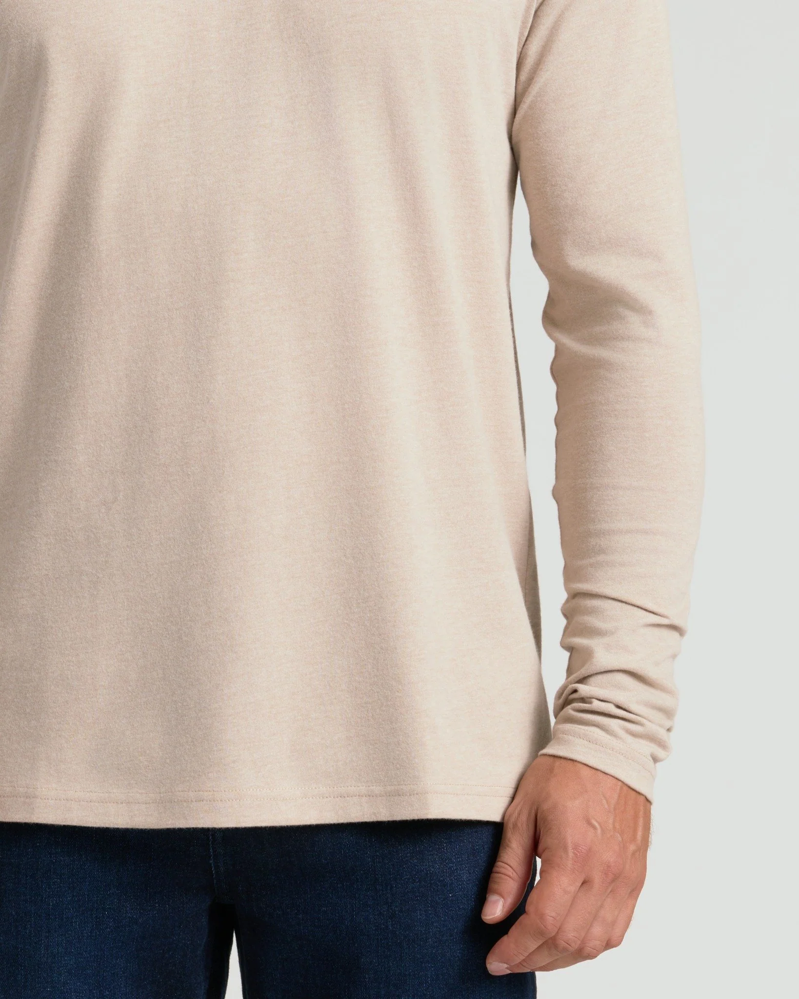 Heather Truffle Classic Long Sleeve Crew Neck - Image 6