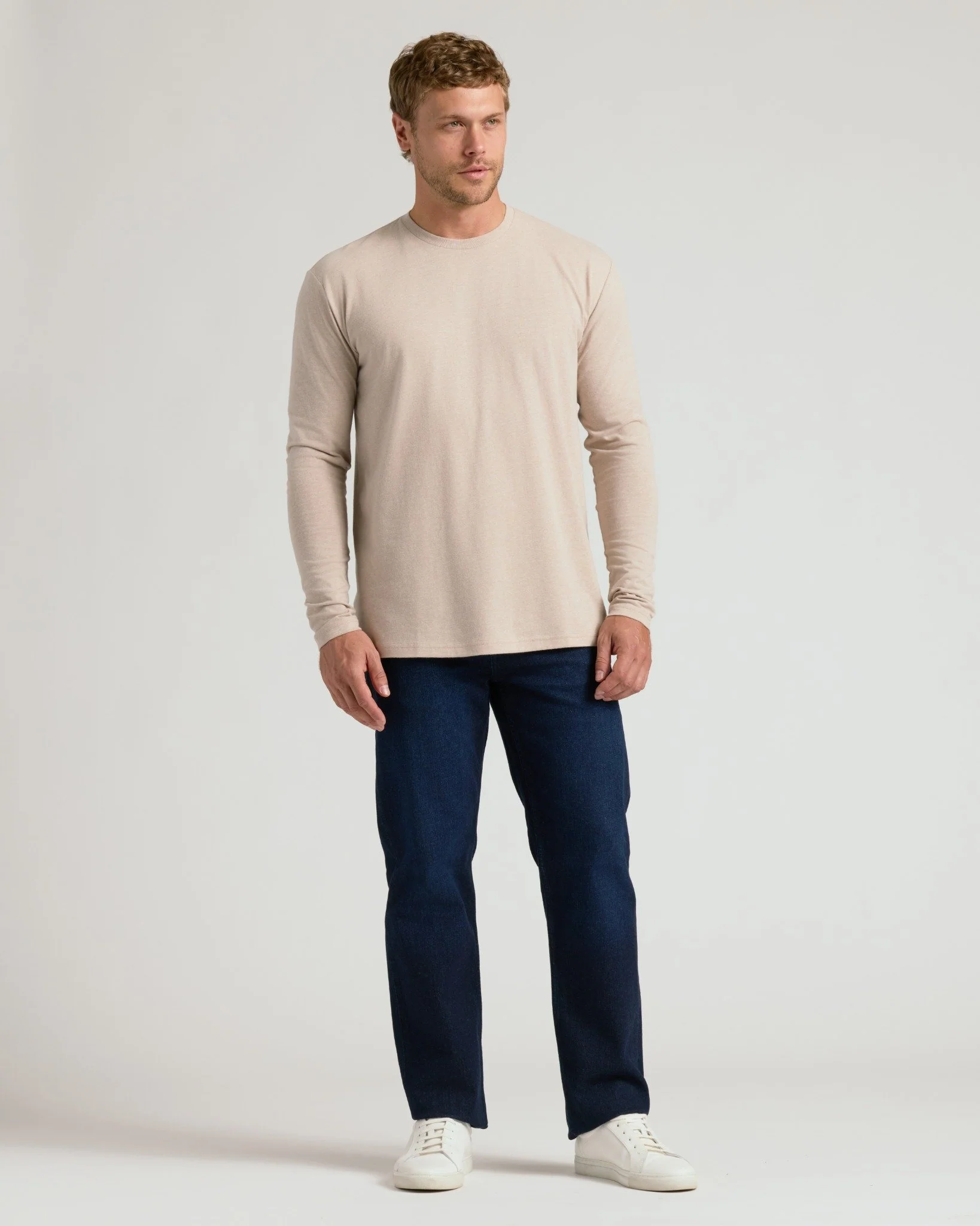 Heather Truffle Classic Long Sleeve Crew Neck - Image 7