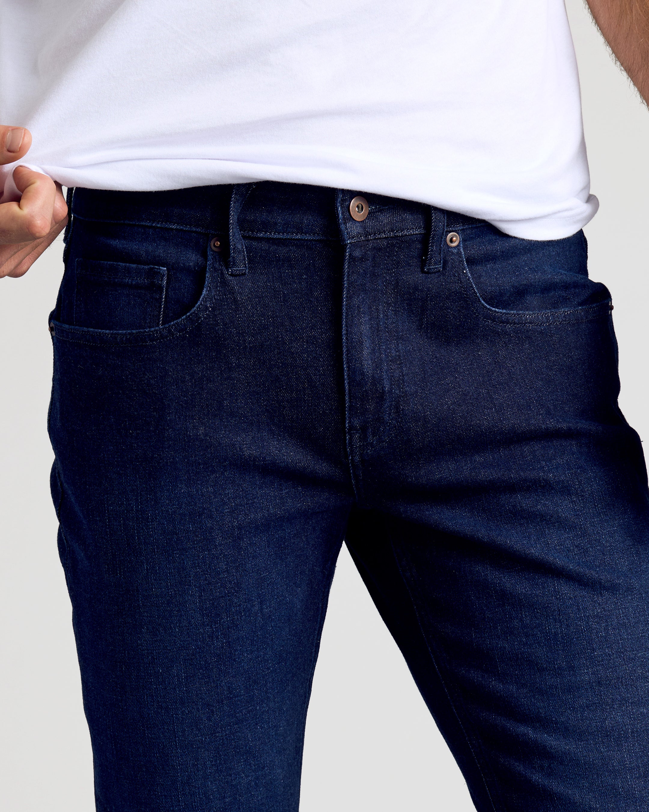 Indigo Rinse Slim Authentic Denim Jeans - Image 6