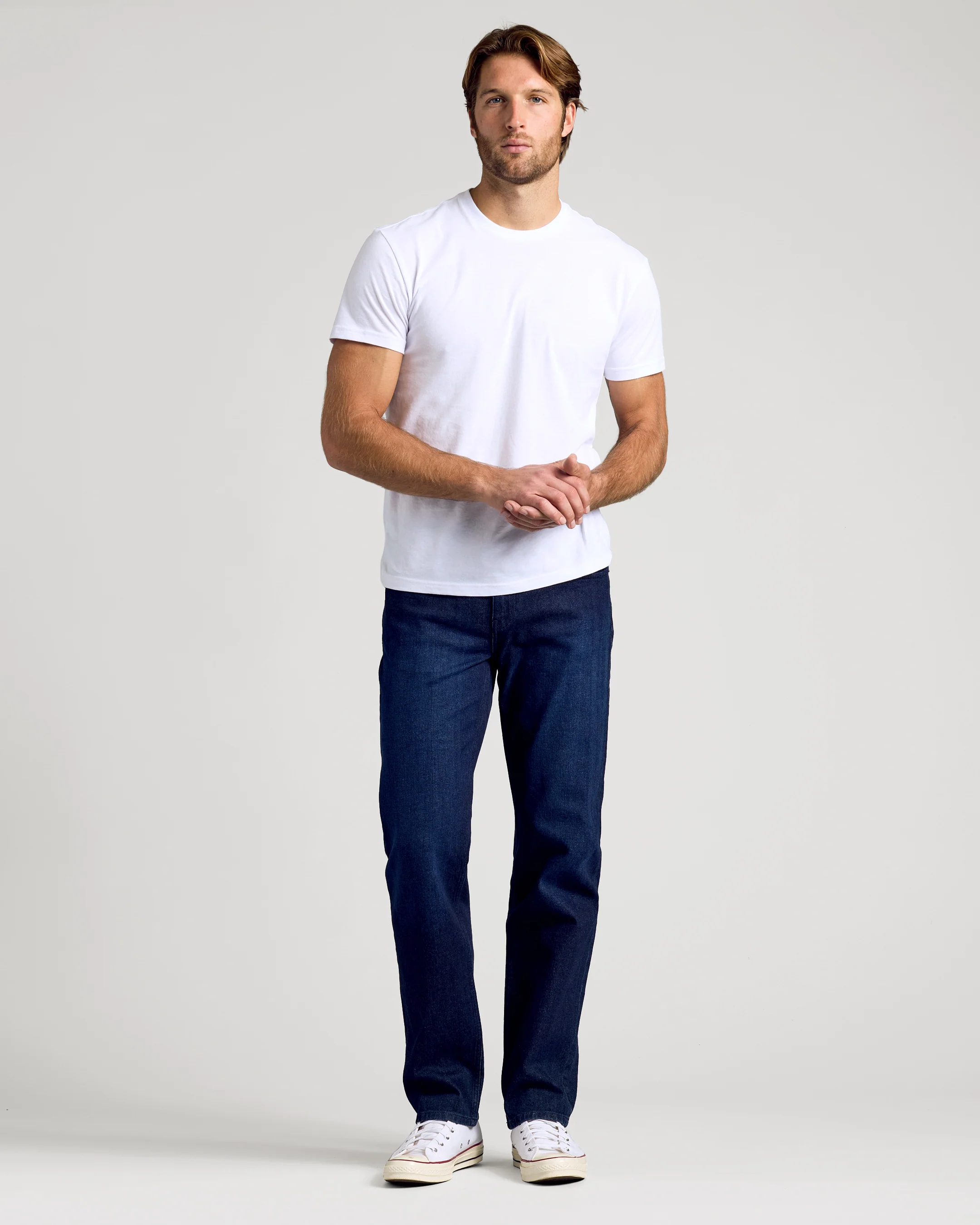 Indigo Rinse Straight Authentic Denim Jeans - Image 4