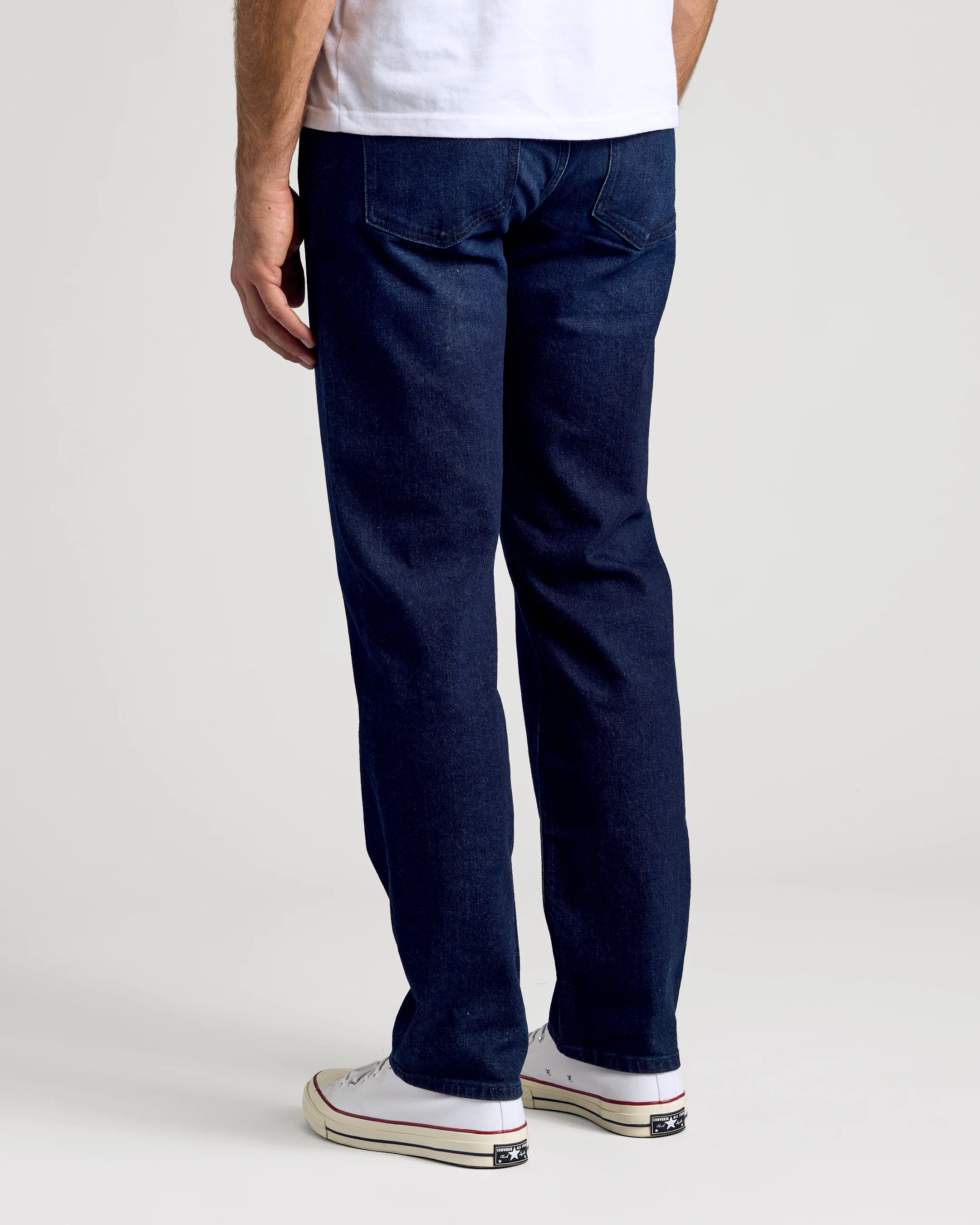 Indigo Rinse Straight Authentic Denim Jeans - Image 5