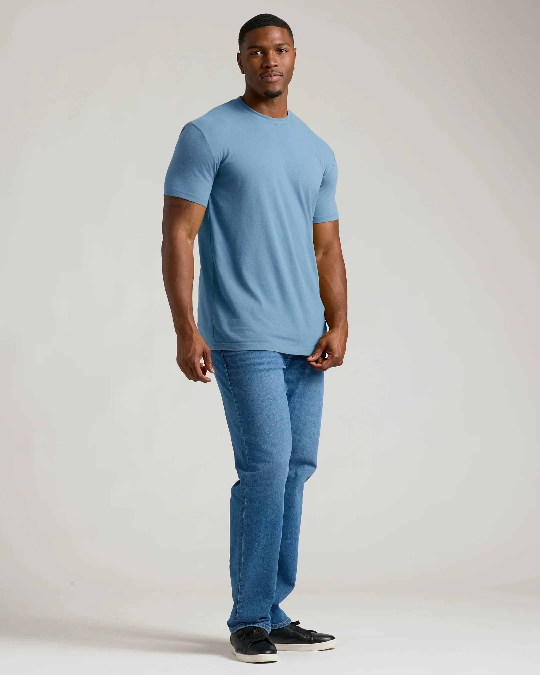 Indigo Tall Straight Hem Crew Neck T-Shirt - Image 7