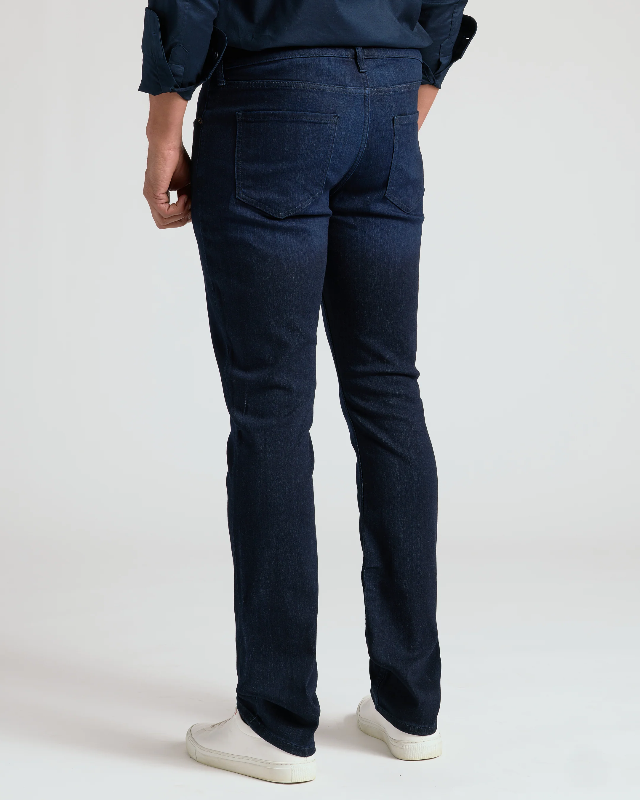 Indigo Wash Straight Comfort Stretch Jeans - Image 5