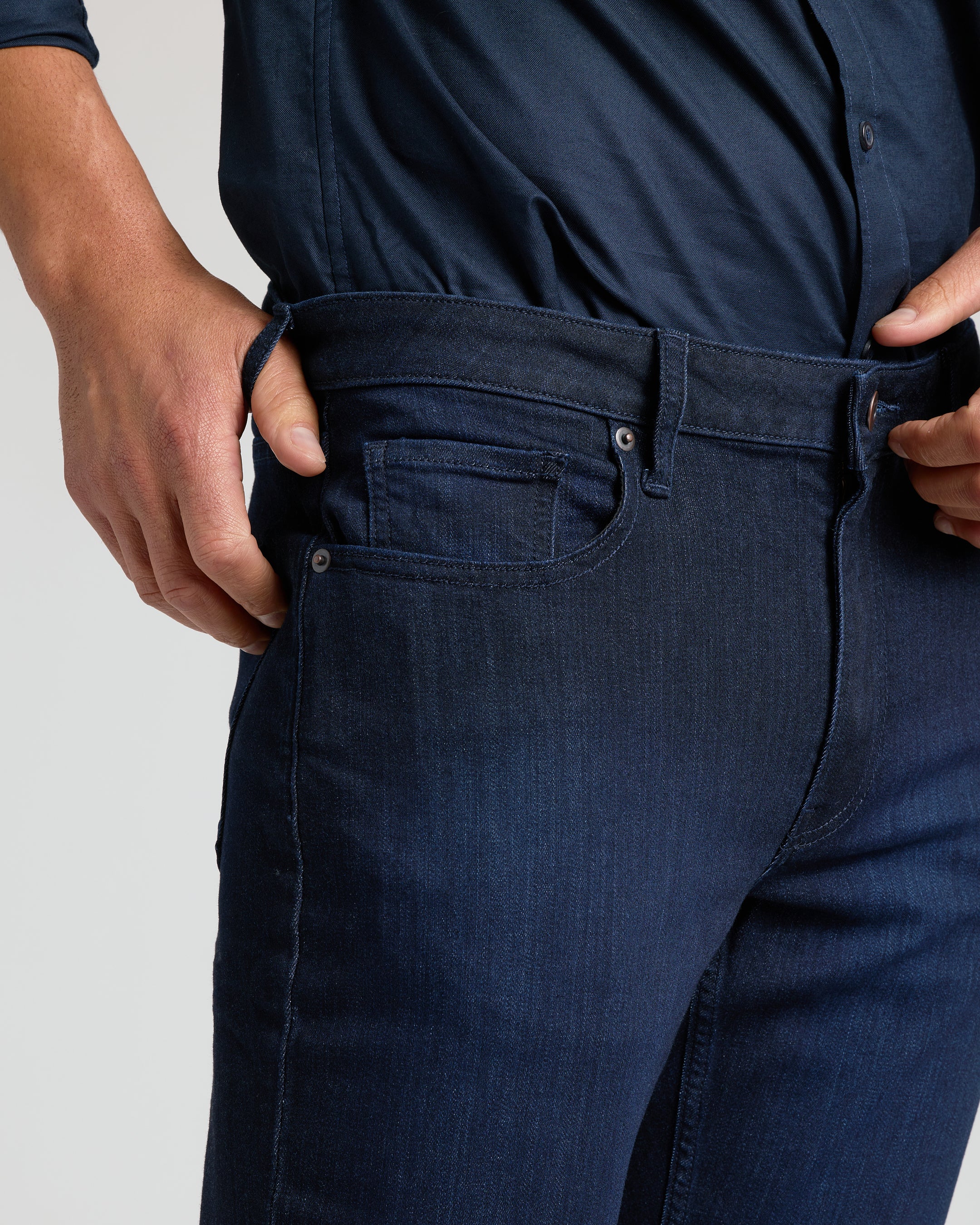 Indigo Wash Straight Comfort Stretch Jeans - Image 7
