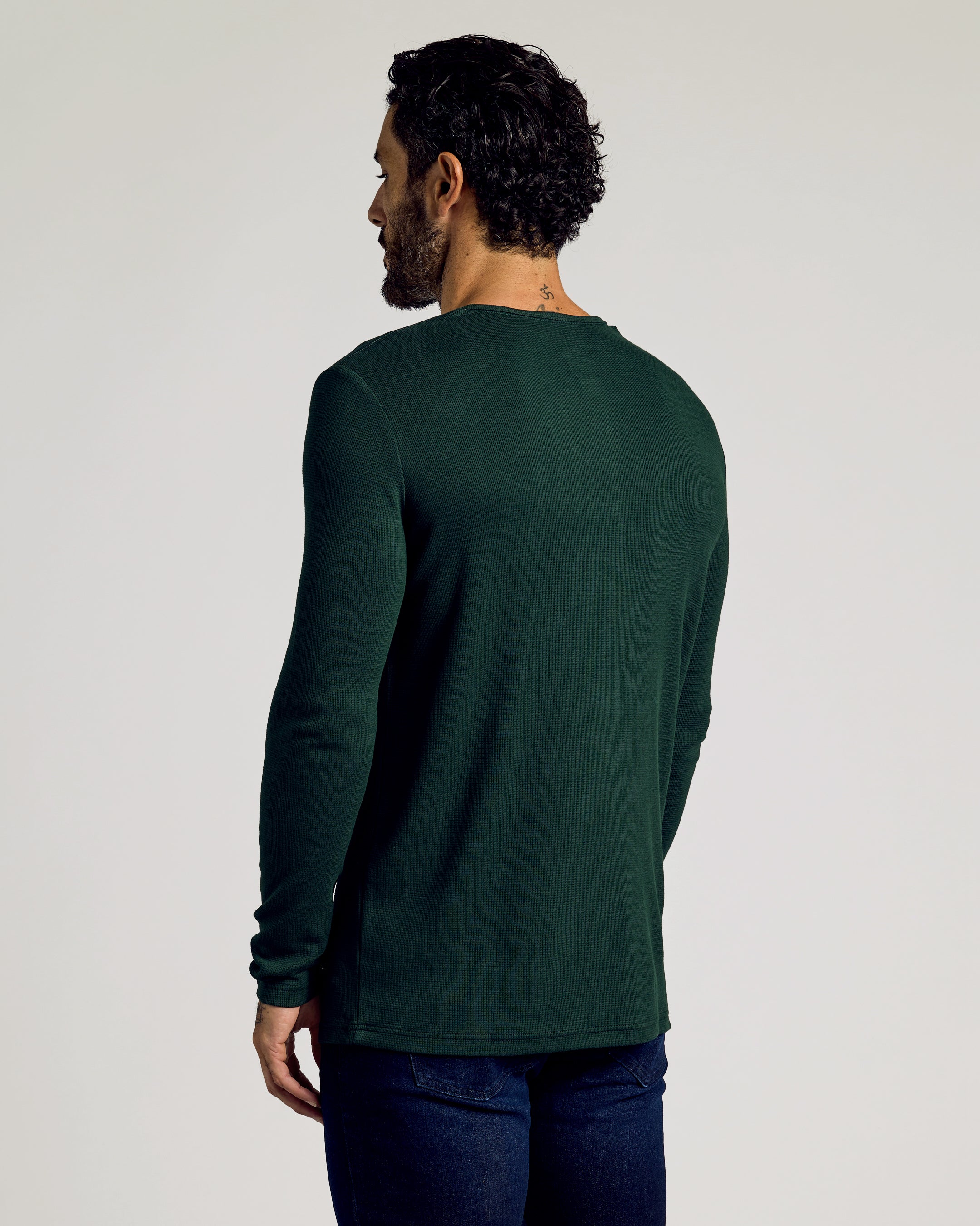 Kale Waffle Long Sleeve Henley - Image 3
