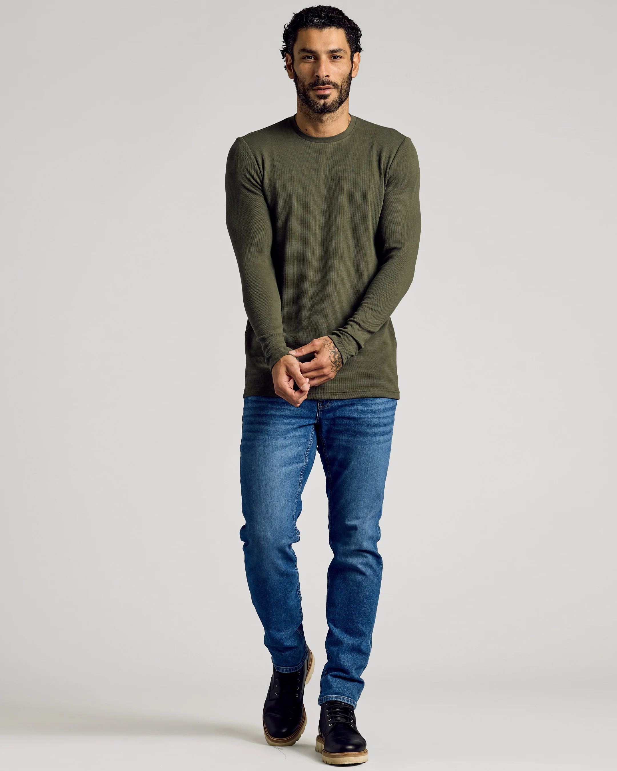 Kelp Waffle Long Sleeve Crew Neck - Image 5
