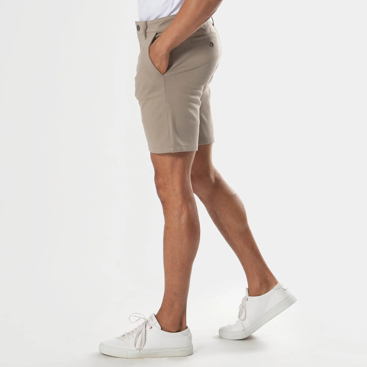 7" Khaki Comfort Knit Chino Shorts - Image 4