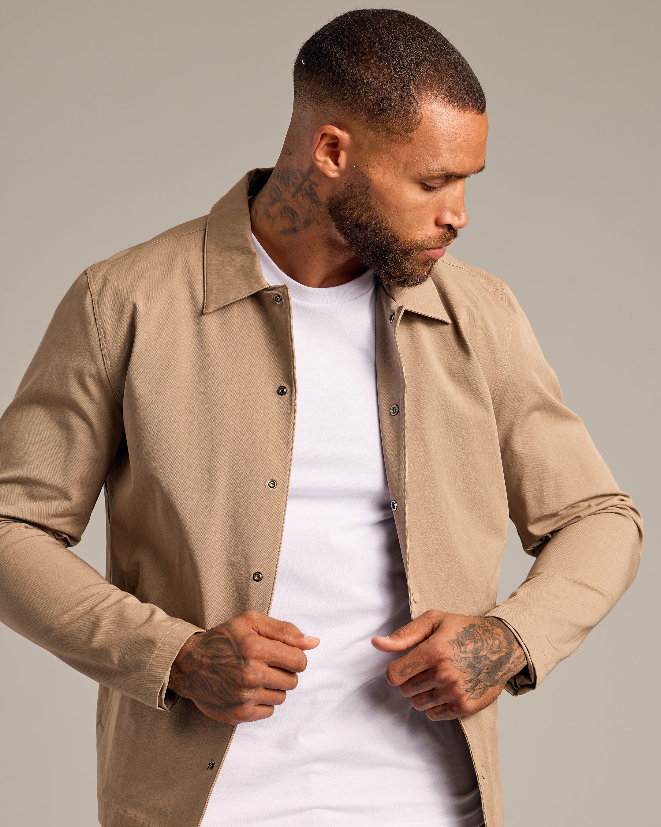 Khaki Coaches Jacket - Image 5