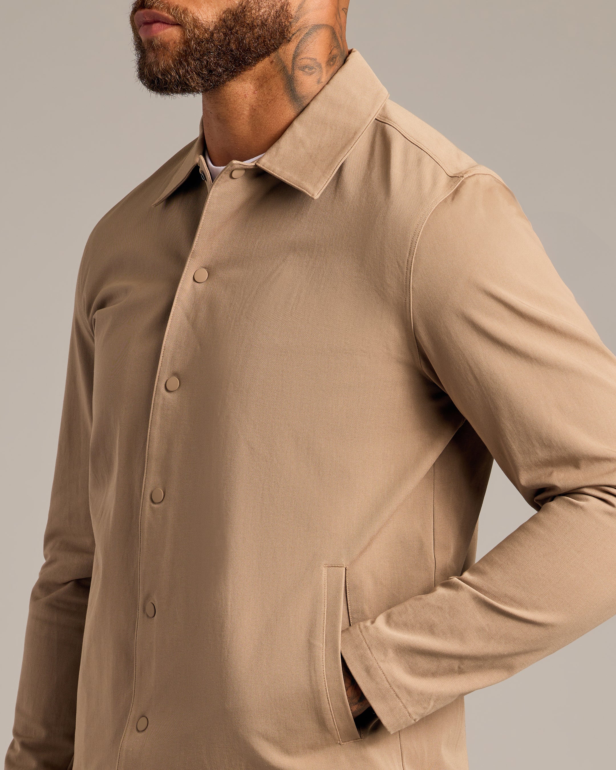 Khaki Coaches Jacket - Image 6