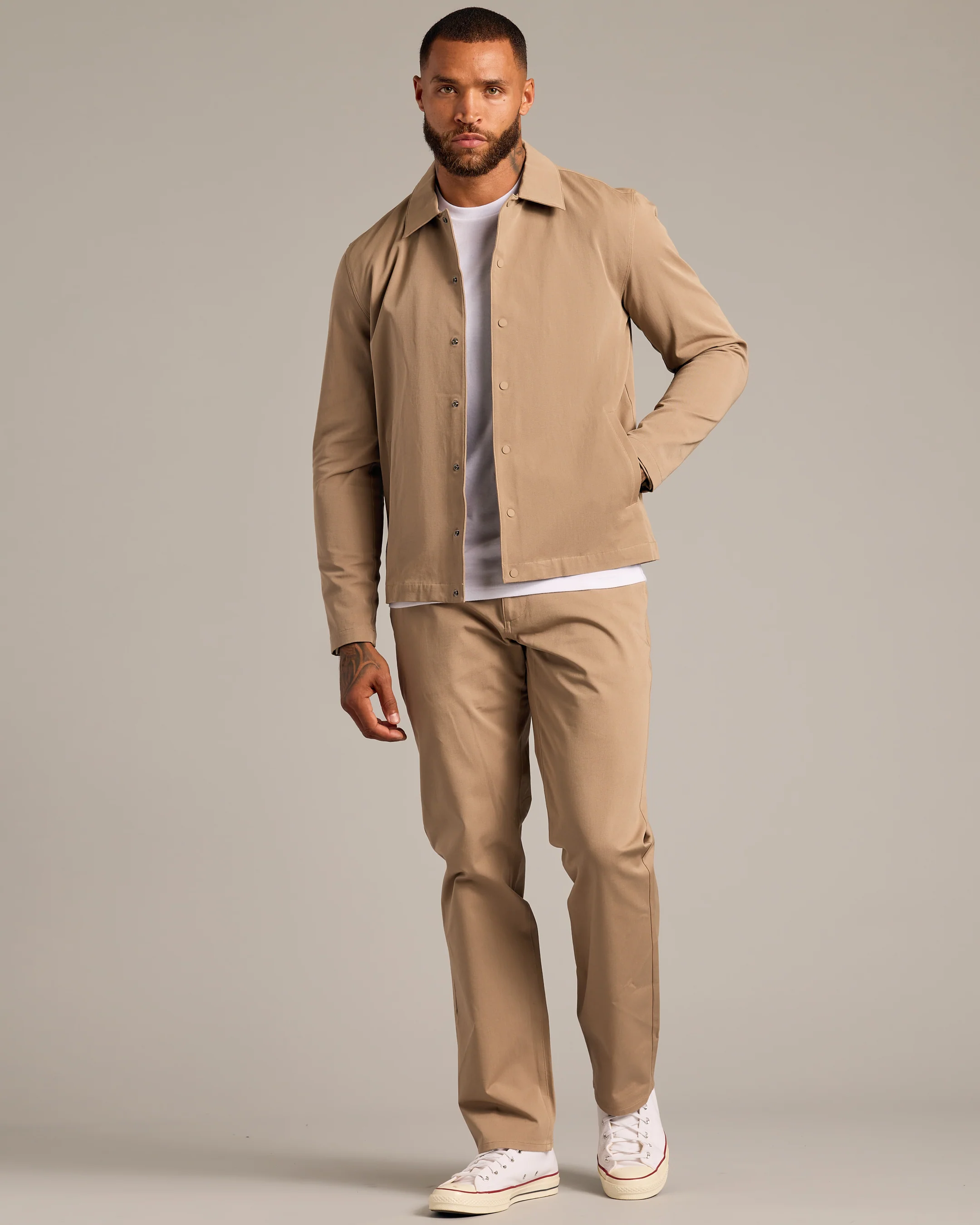 Khaki Coaches Jacket - Image 8
