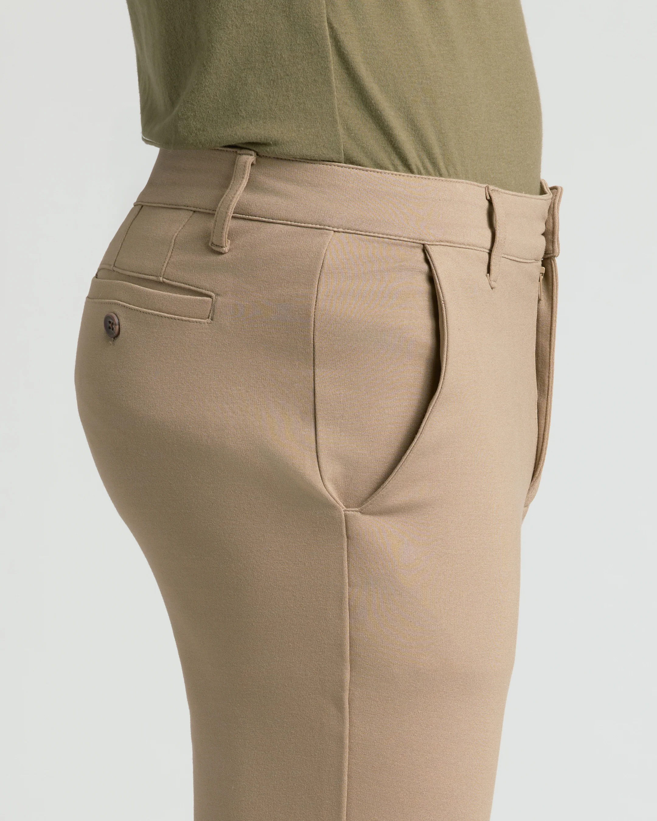 Khaki Slim Comfort Knit Chino Pant - Image 9