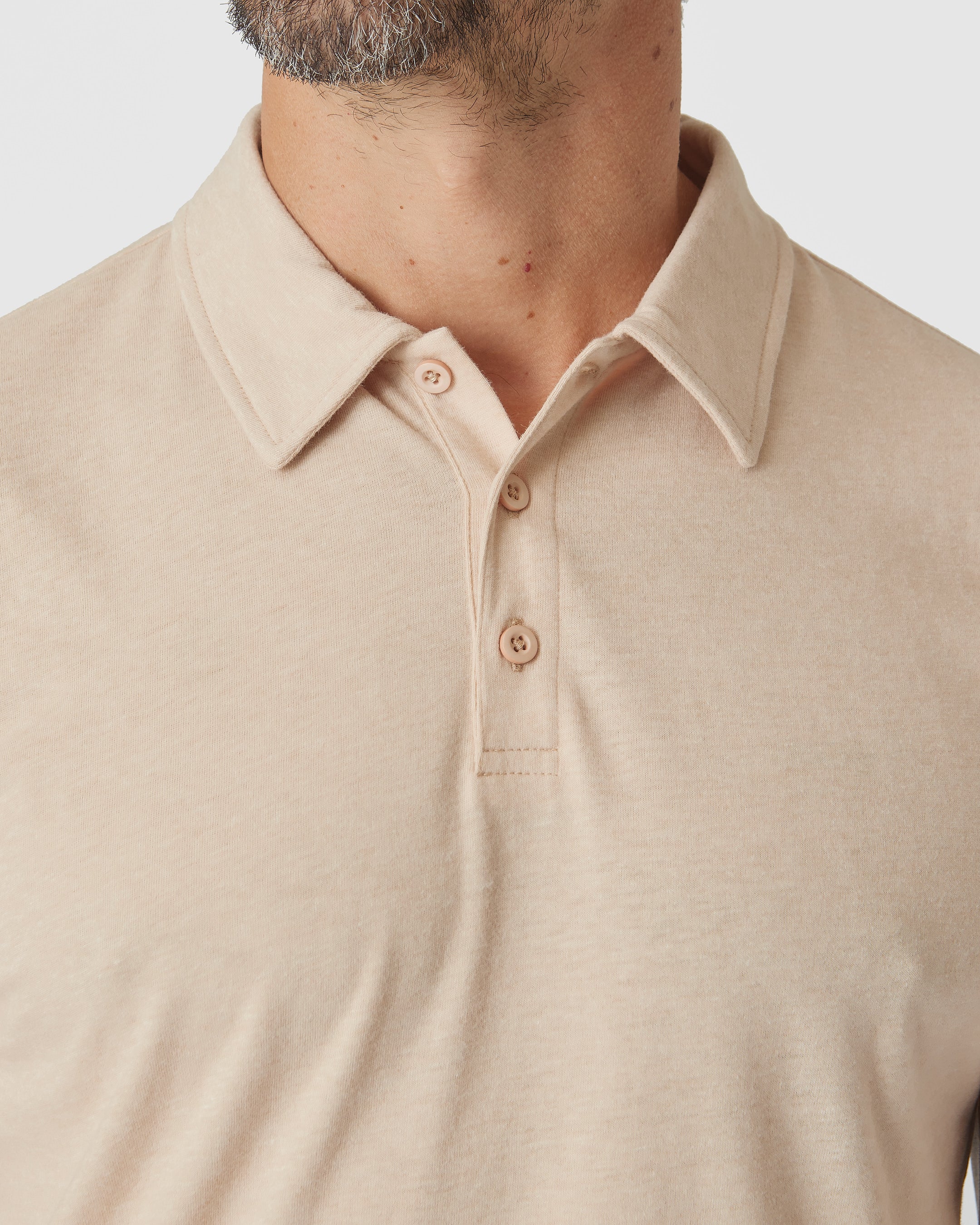 Light Camel Cream Heather Polo - Image 6