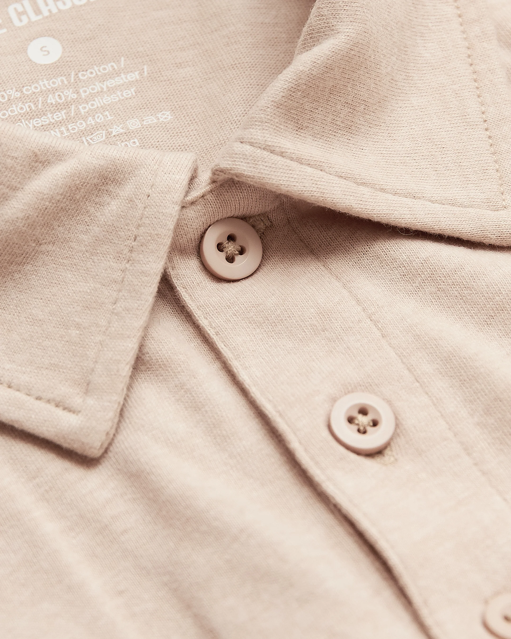 Light Camel Cream Heather Polo - Image 9