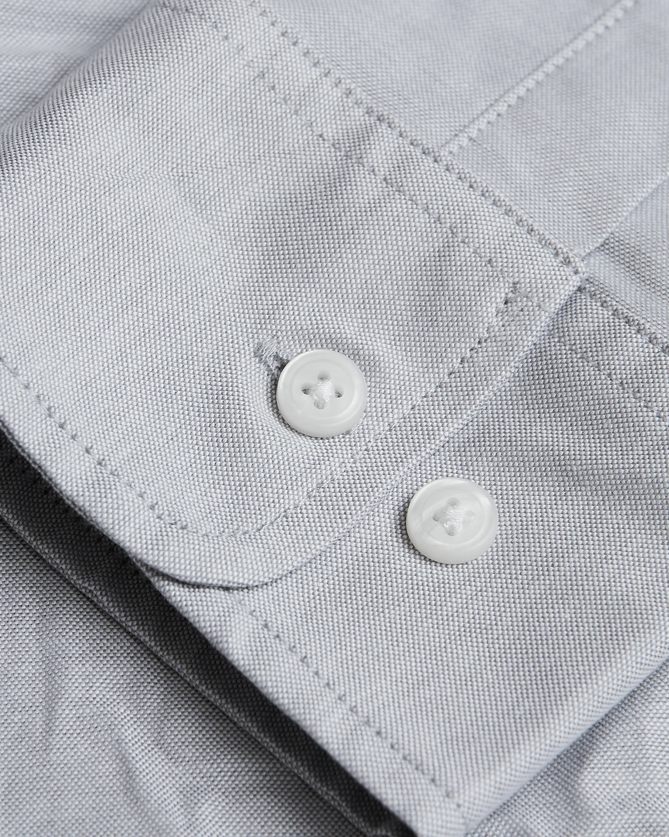 Light Gray Stretch Oxford Long Sleeve Button Up Shirt - Image 6