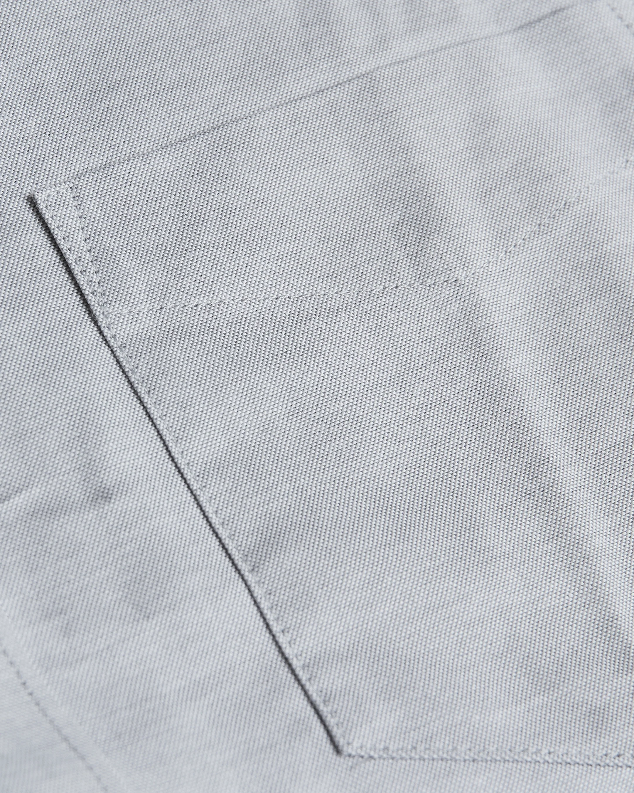 Light Gray Stretch Oxford Long Sleeve Button Up Shirt - Image 7