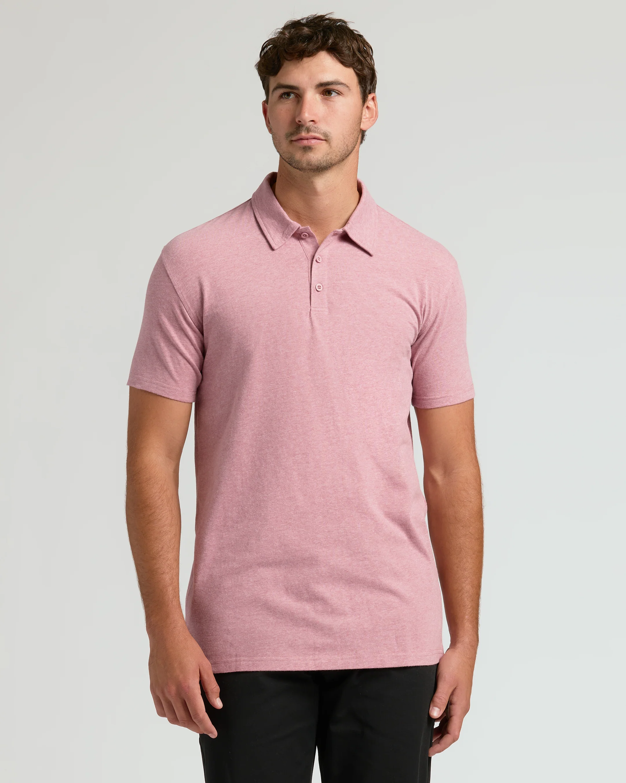Light Heather Boysenberry Short Sleeve Tall Polo
