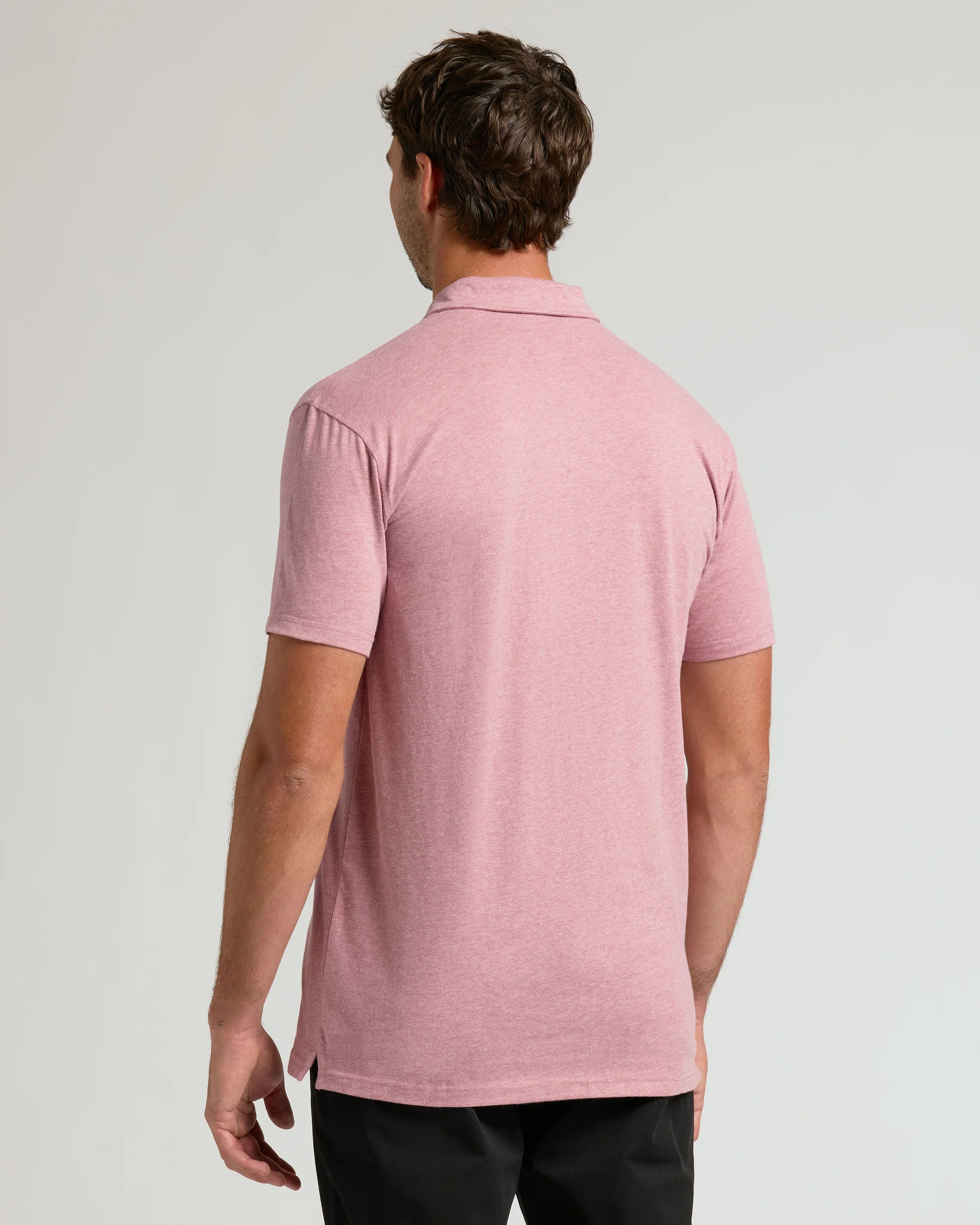 Light Heather Boysenberry Short Sleeve Tall Polo - Image 3