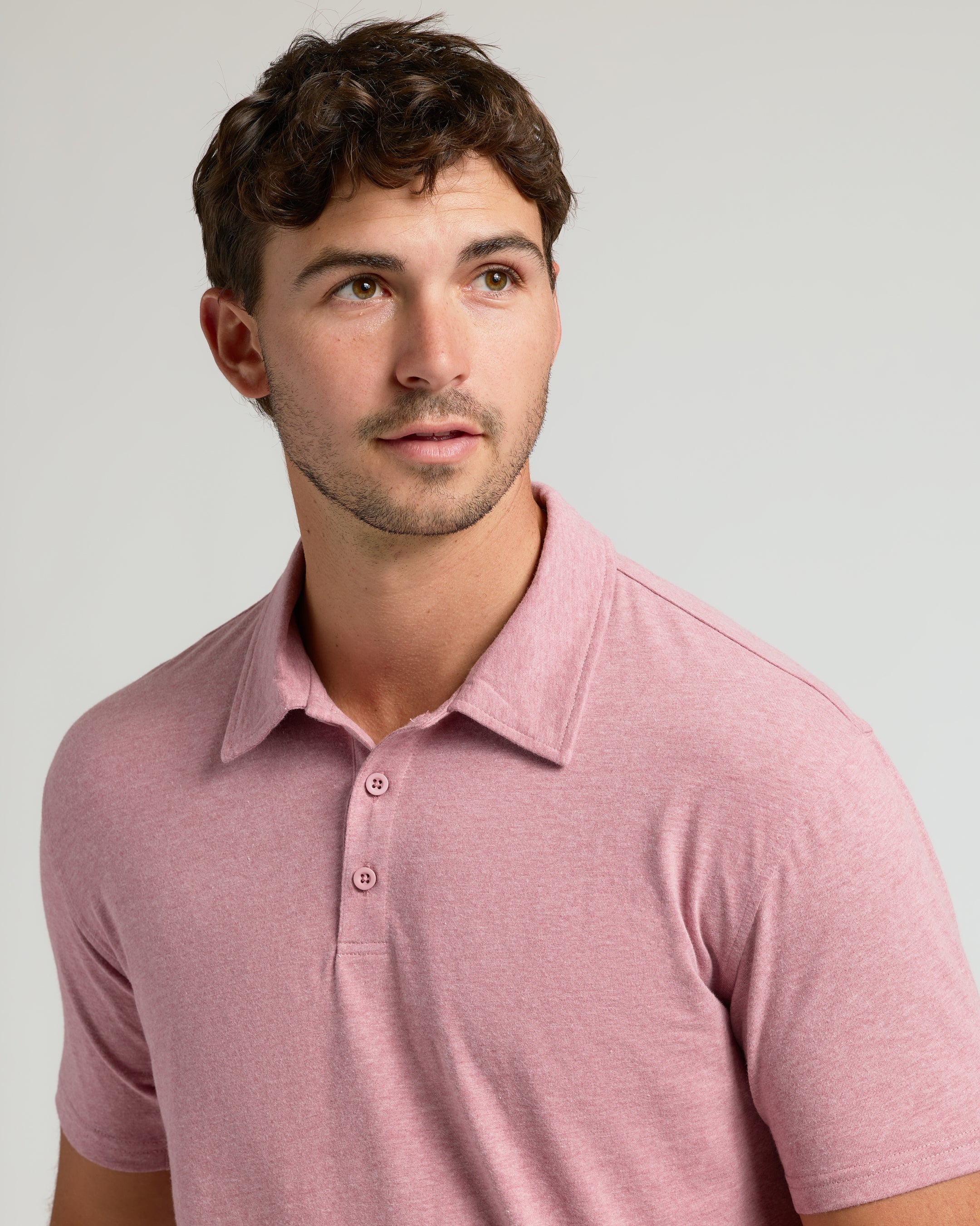 Light Heather Boysenberry Short Sleeve Tall Polo - Image 4