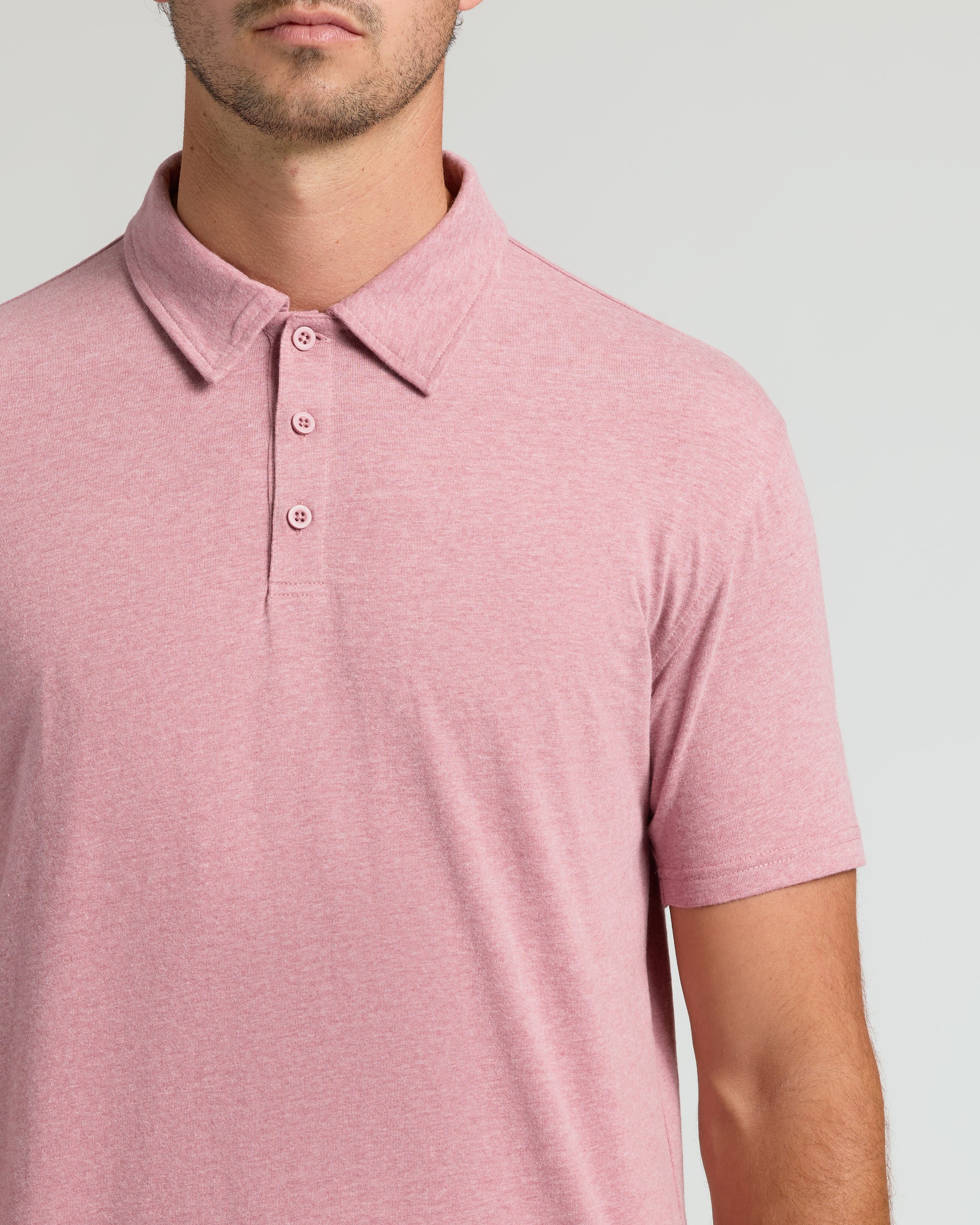 Light Heather Boysenberry Short Sleeve Tall Polo - Image 5