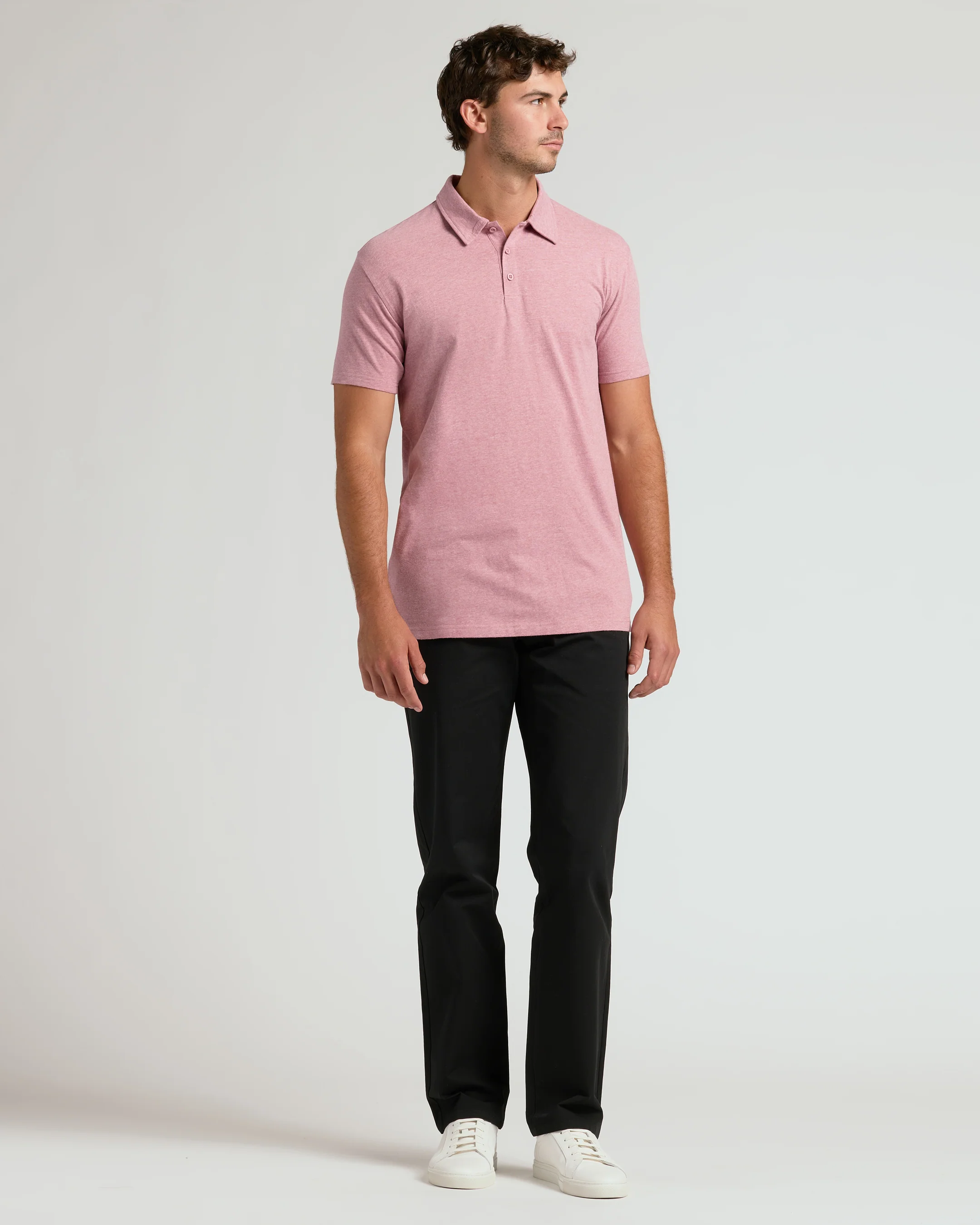 Light Heather Boysenberry Short Sleeve Tall Polo - Image 7
