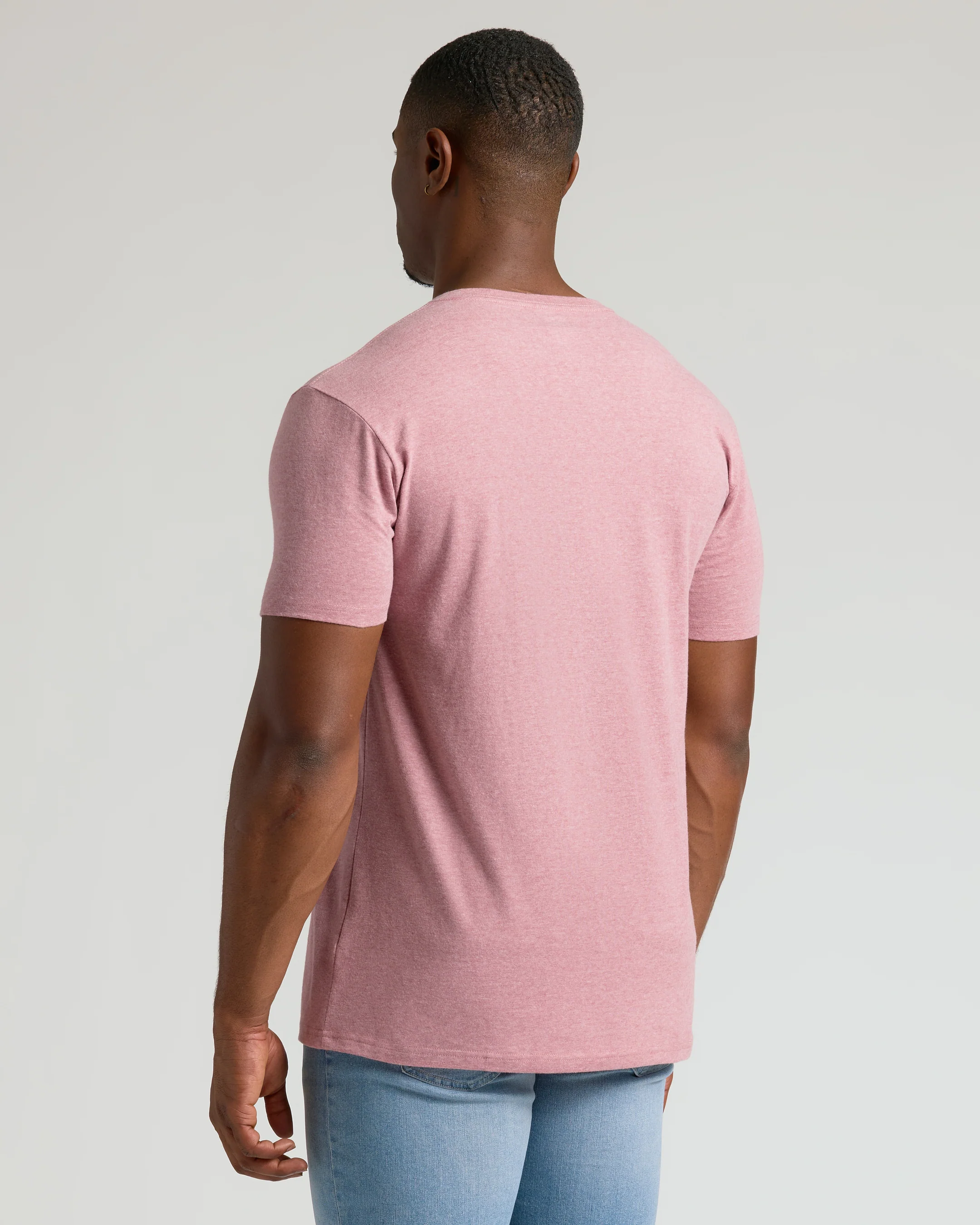 Light Heather Boysenberry Tall Classic V-Neck - Image 3