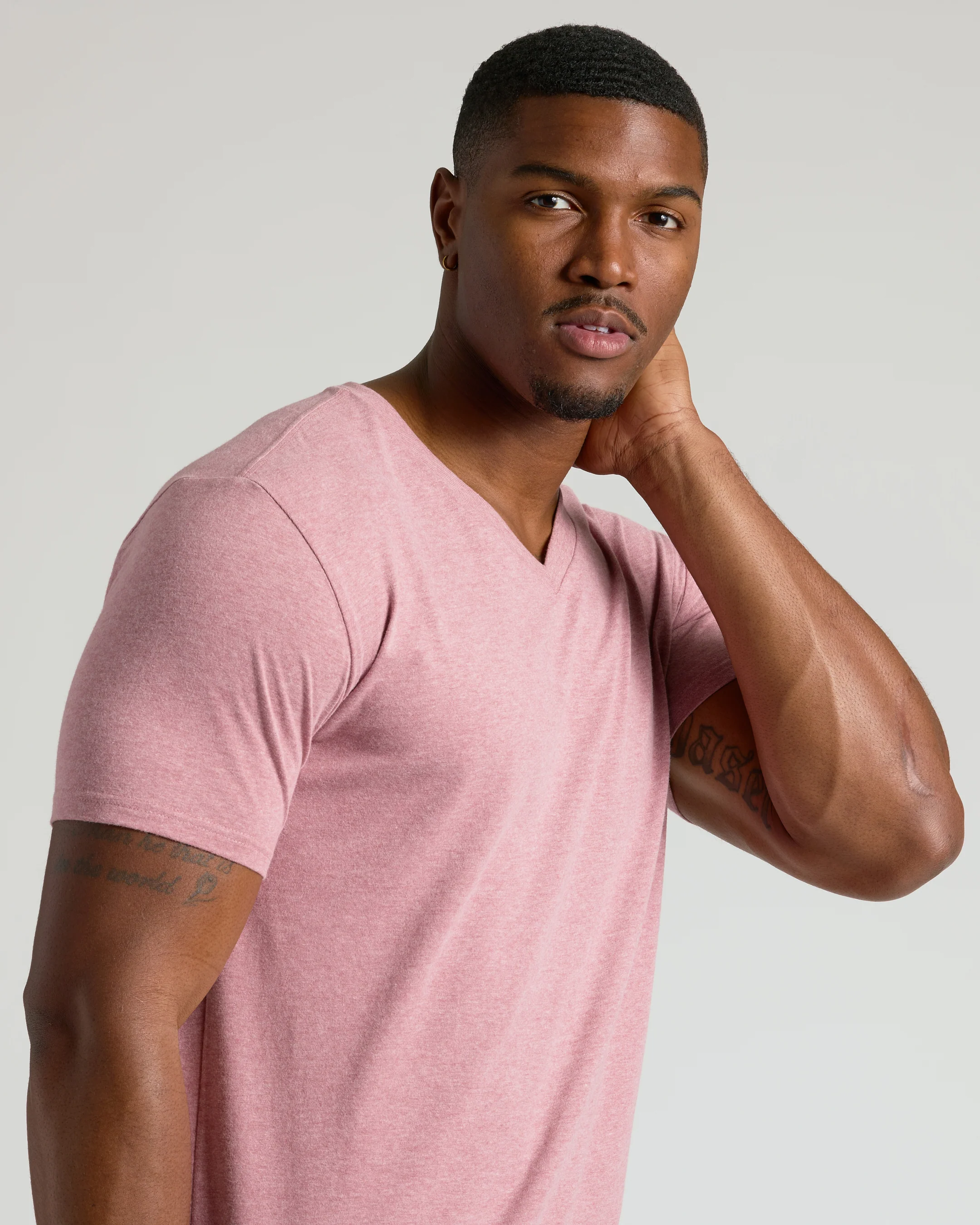 Light Heather Boysenberry Tall Classic V-Neck - Image 5
