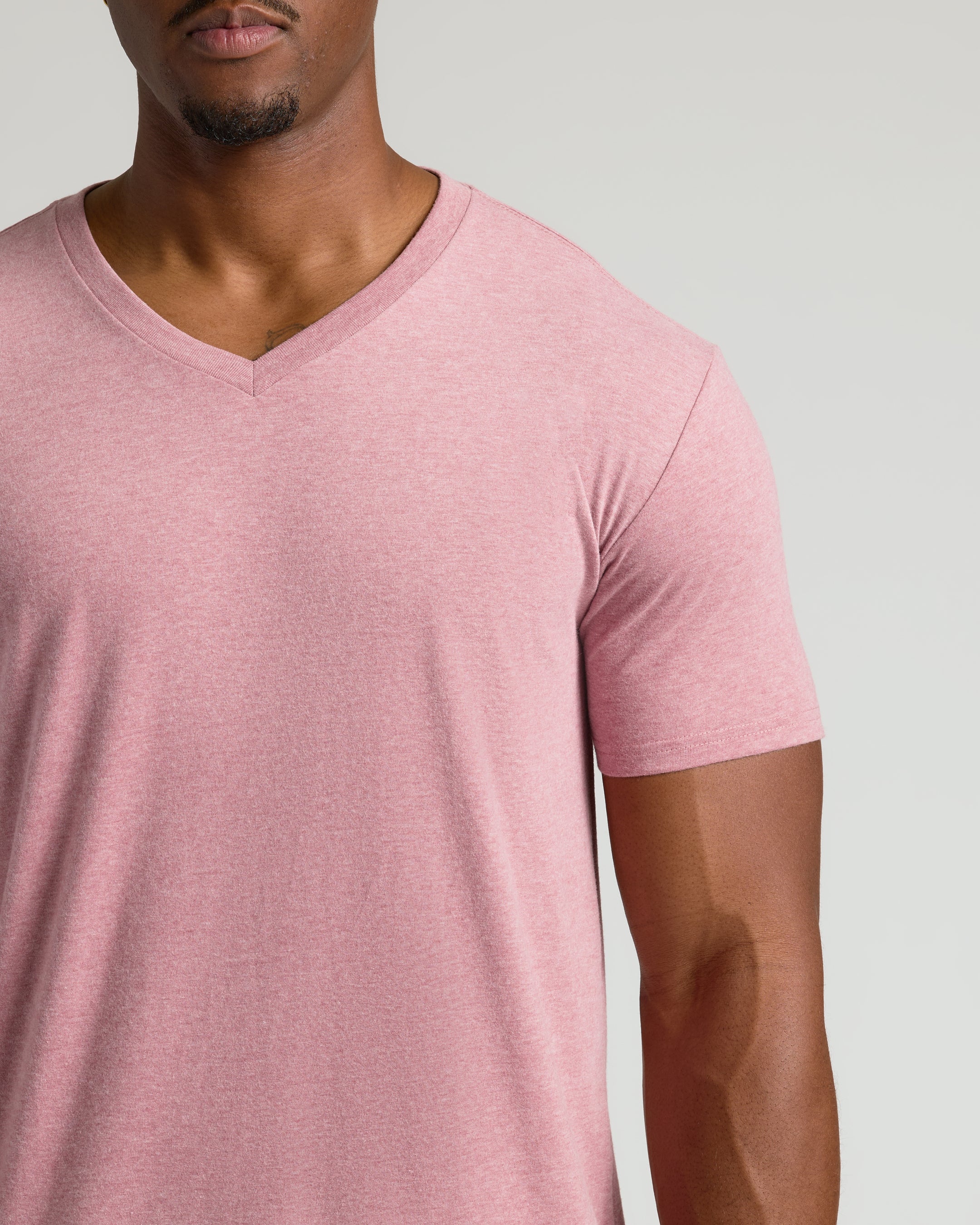 Light Heather Boysenberry Tall Classic V-Neck - Image 6
