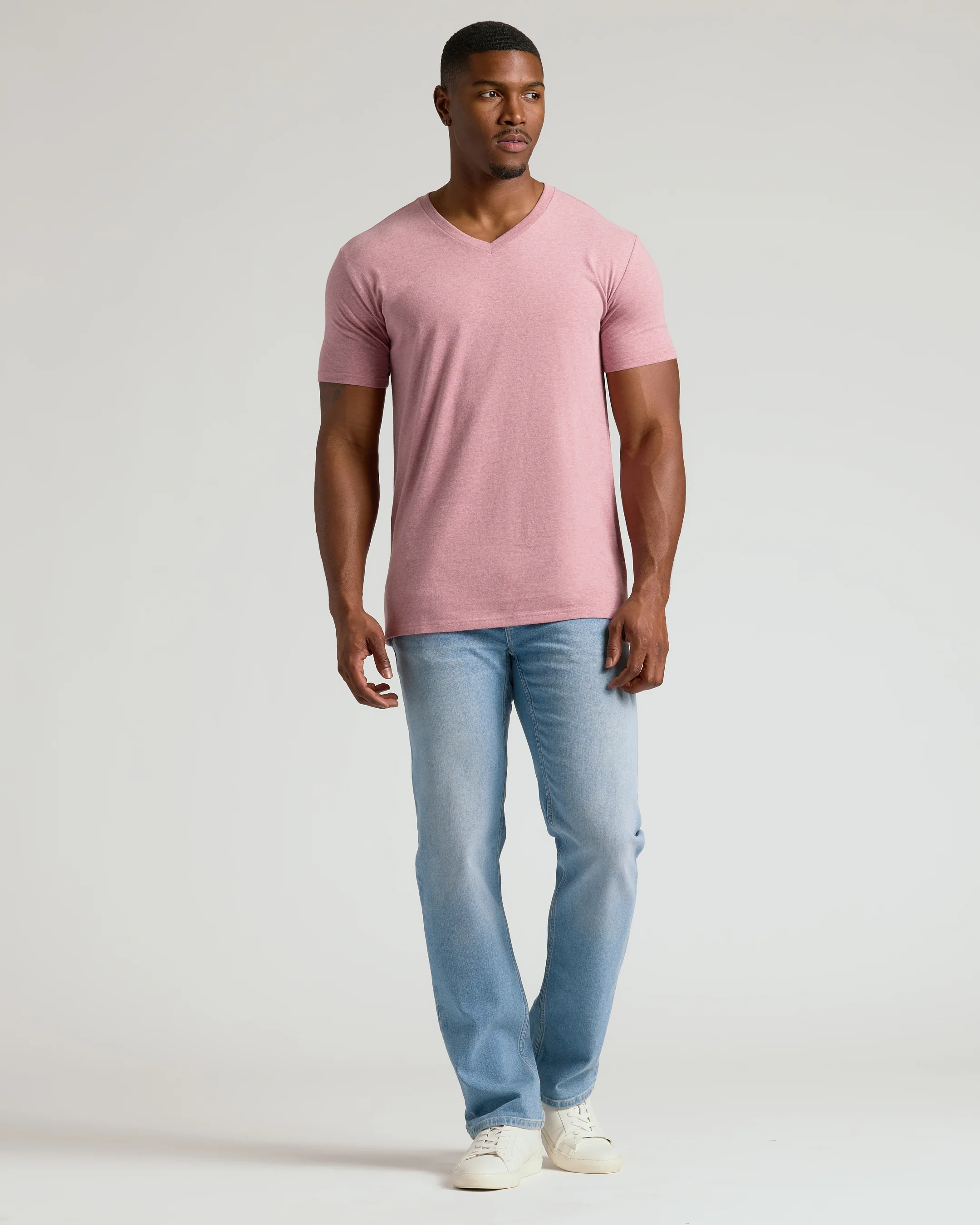Light Heather Boysenberry Tall Classic V-Neck - Image 8