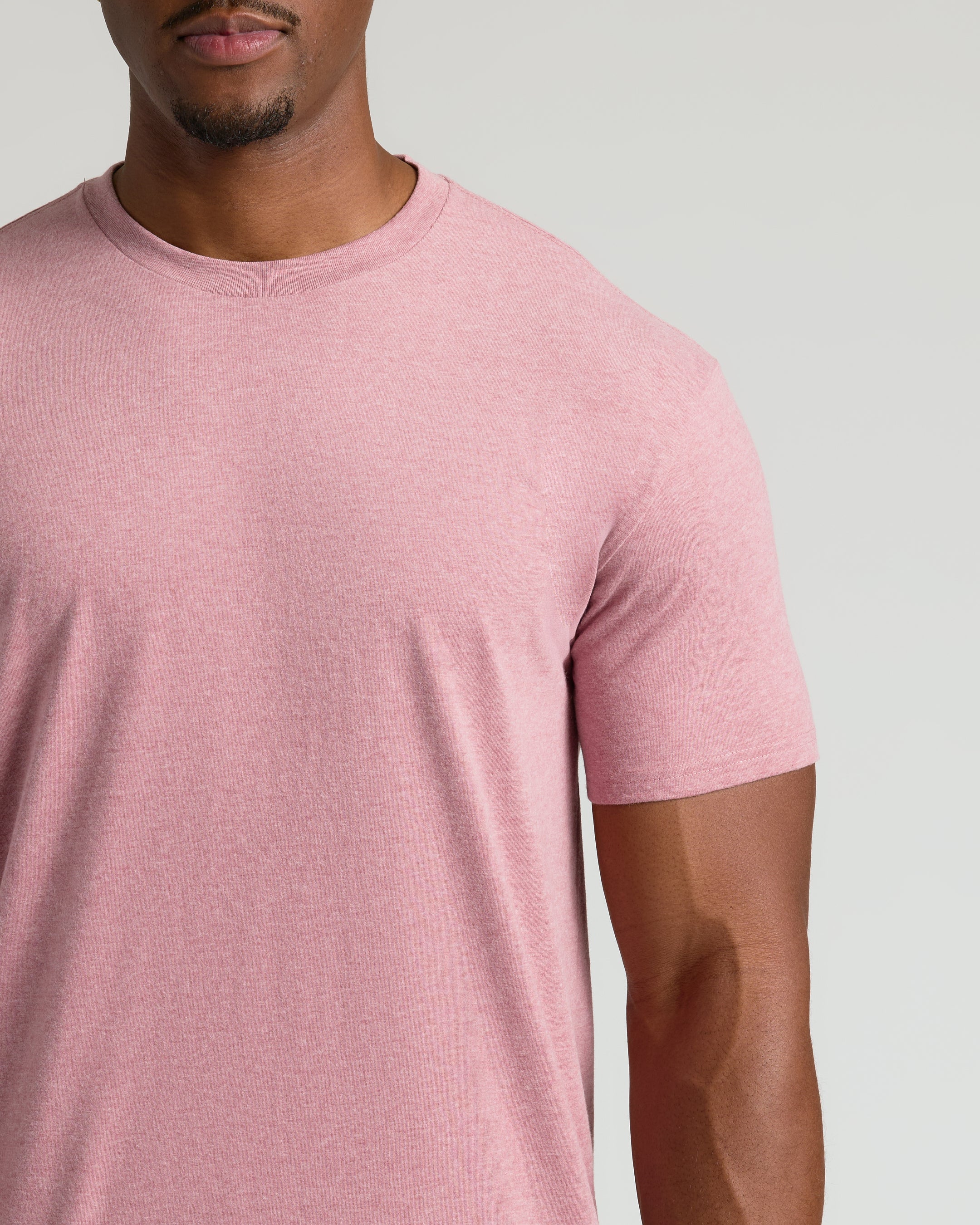Light Heather Boysenberry Tall Straight Hem Crew Neck T-Shirt - Image 5