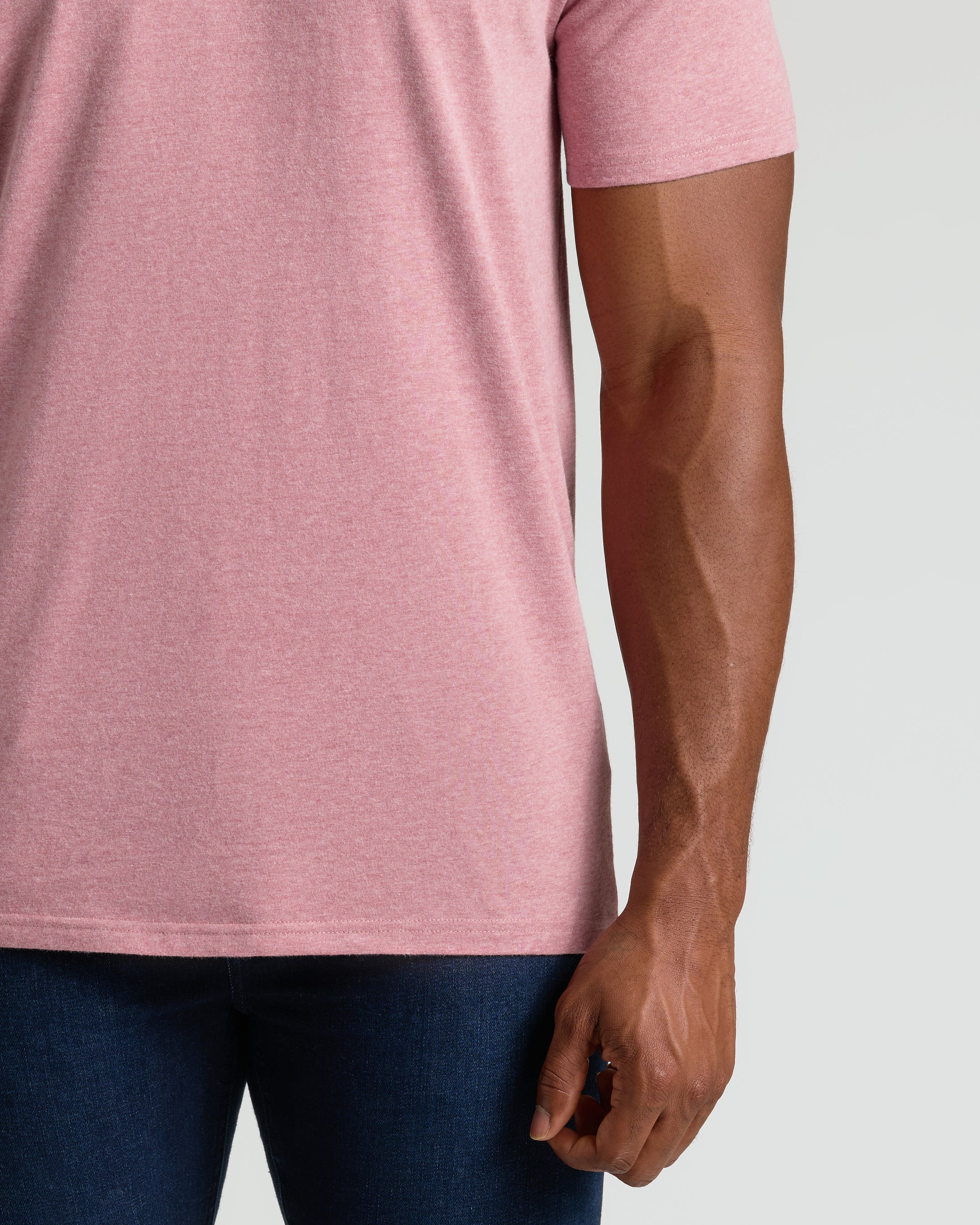 Light Heather Boysenberry Tall Straight Hem Crew Neck T-Shirt - Image 6
