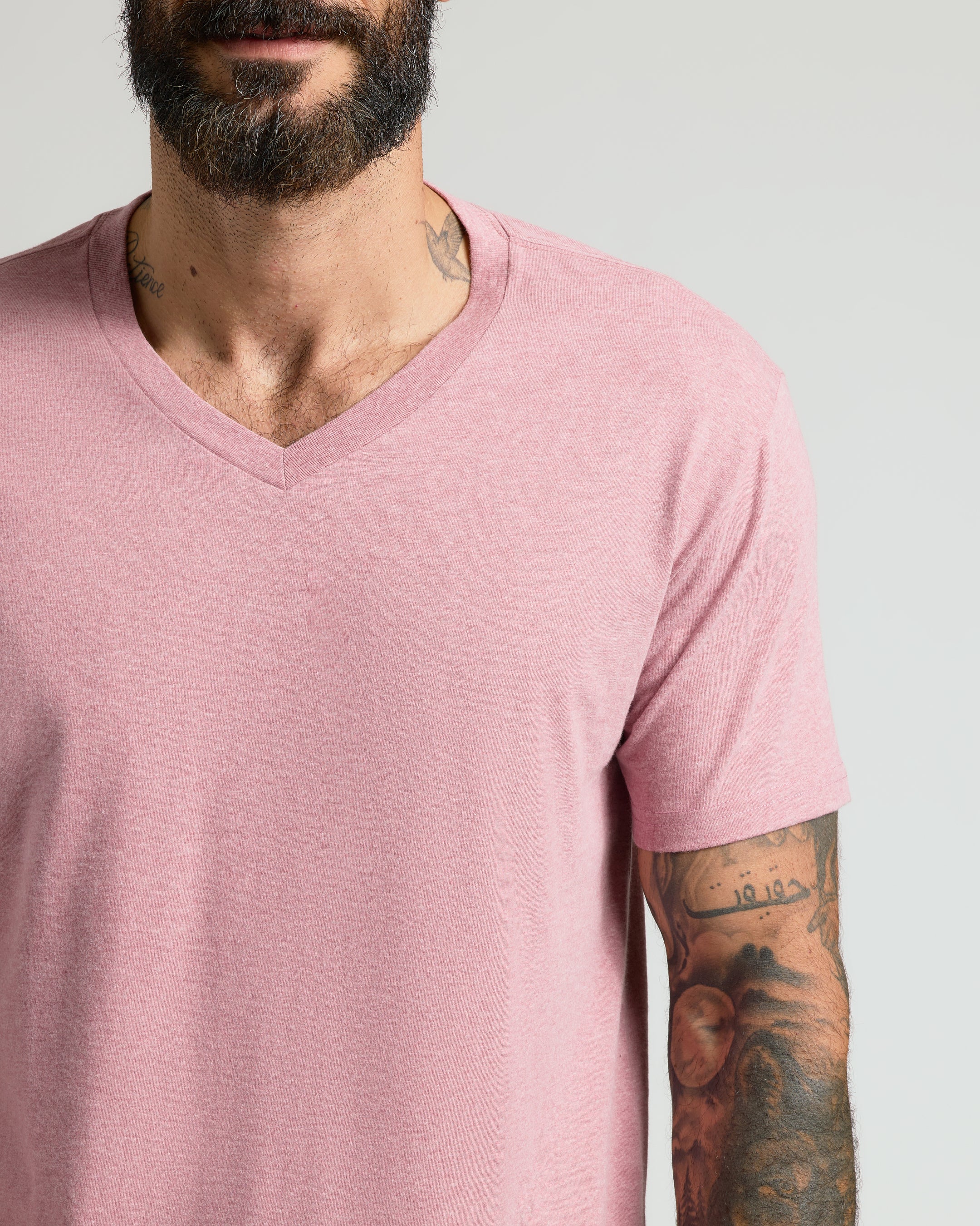 Light Heather Boysenberry Classic V-Neck - Image 5