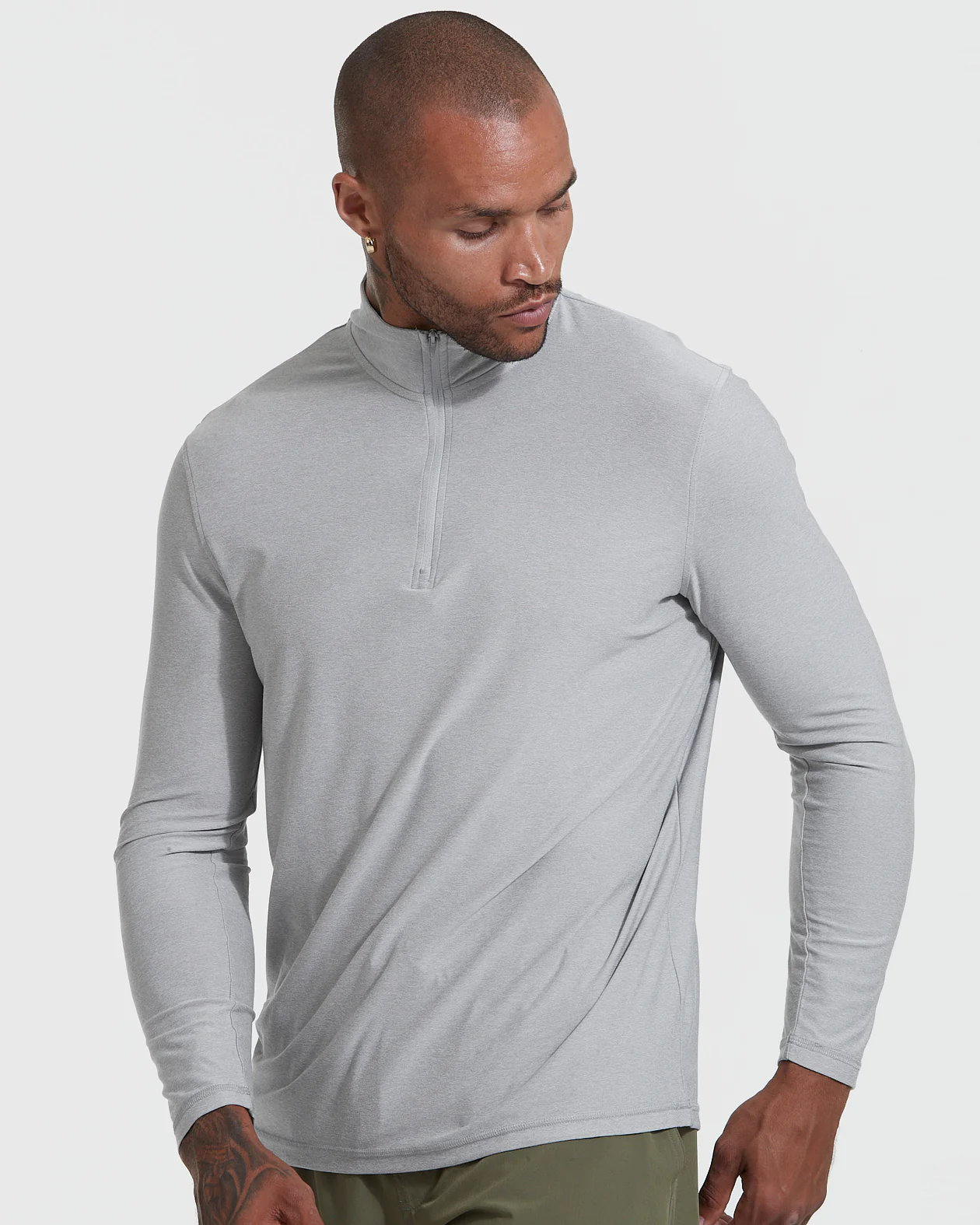 Light Heather Gray Active Quarter Zip Shirt - Image 3