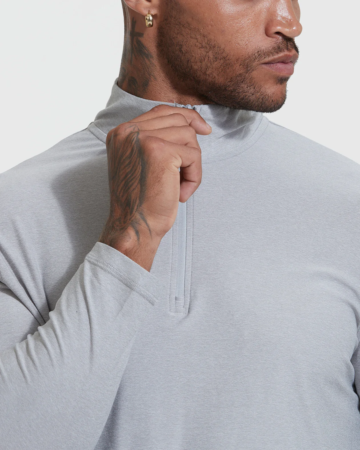 Light Heather Gray Active Quarter Zip Shirt - Image 5