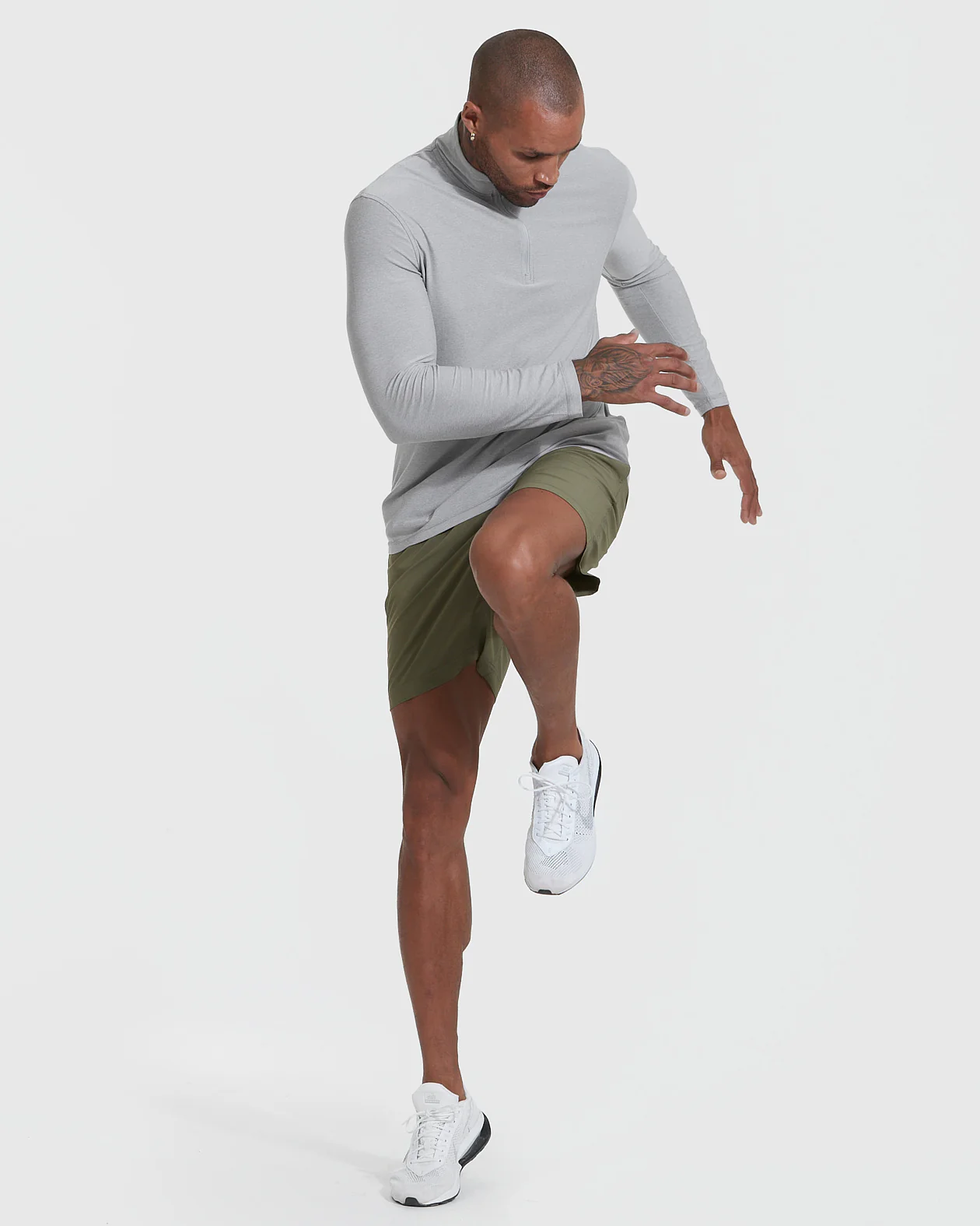 Light Heather Gray Active Quarter Zip Shirt - Image 6