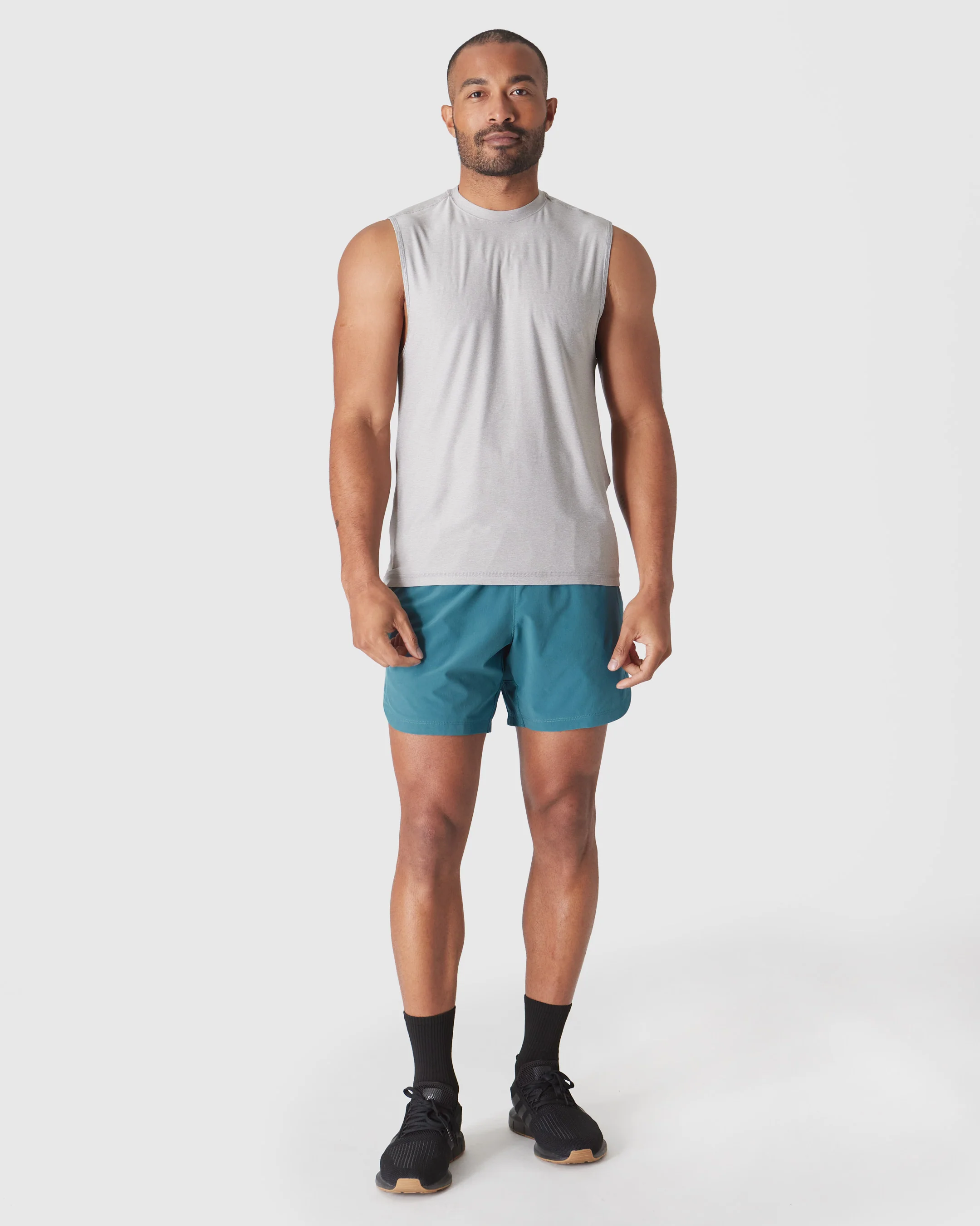 Light Heather Gray Active Sleeveless Muscle Tee - Image 5