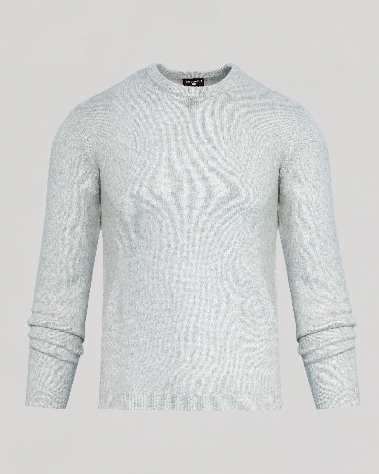 Light Heather Gray Marled Crew Neck Sweater - Image 2