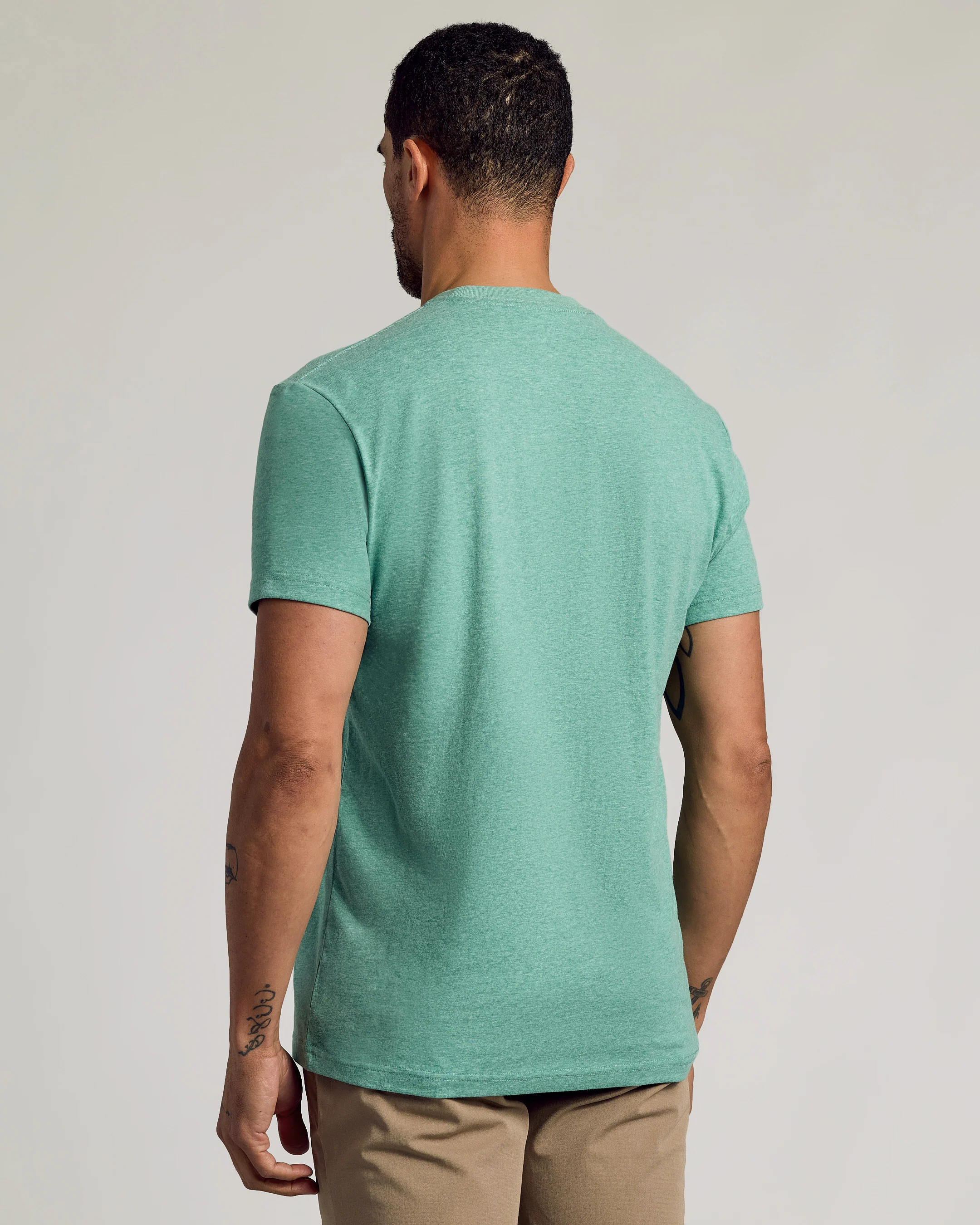Light Heather Greenery Classic Crew Neck - Image 3