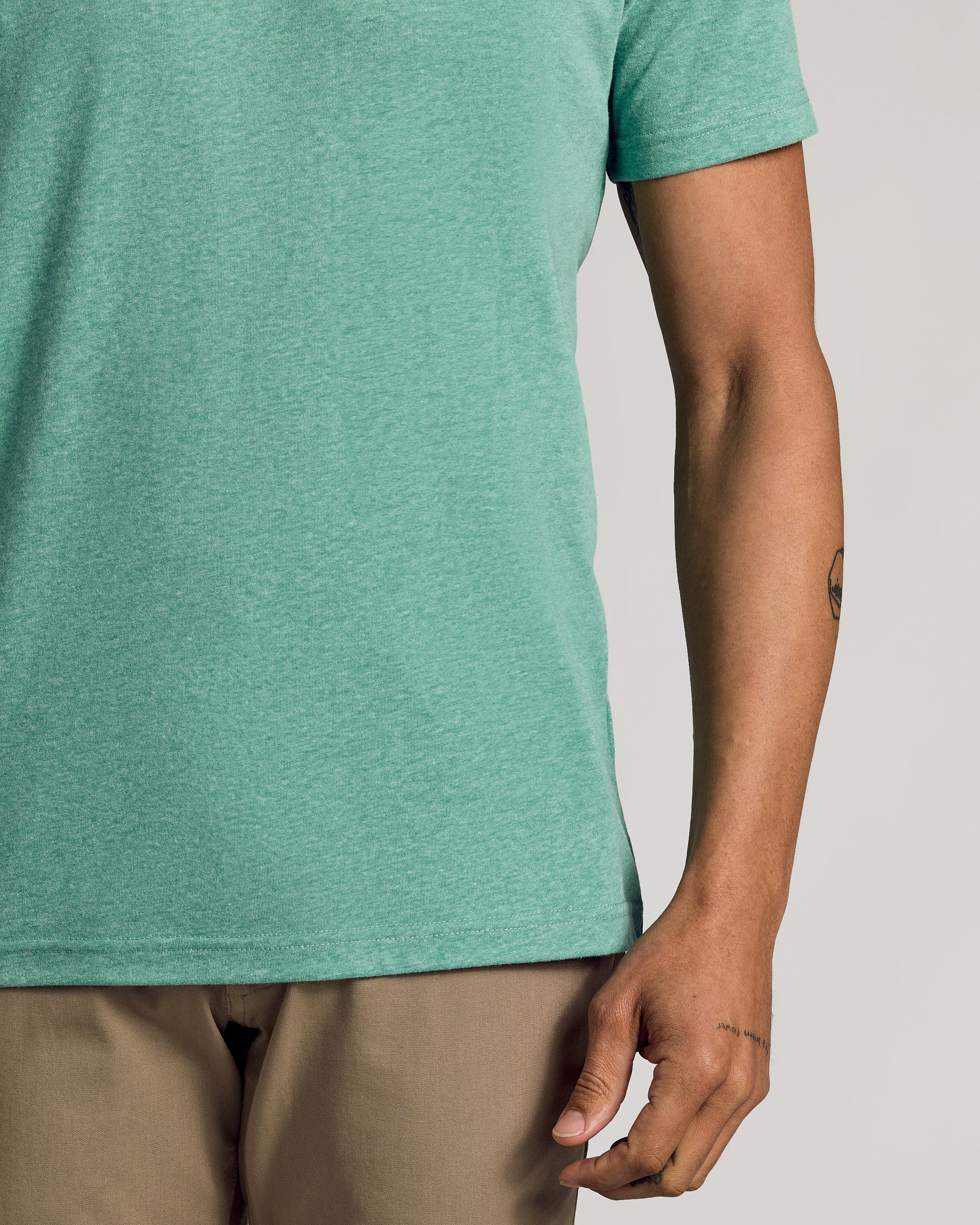 Light Heather Greenery Classic Crew Neck - Image 6