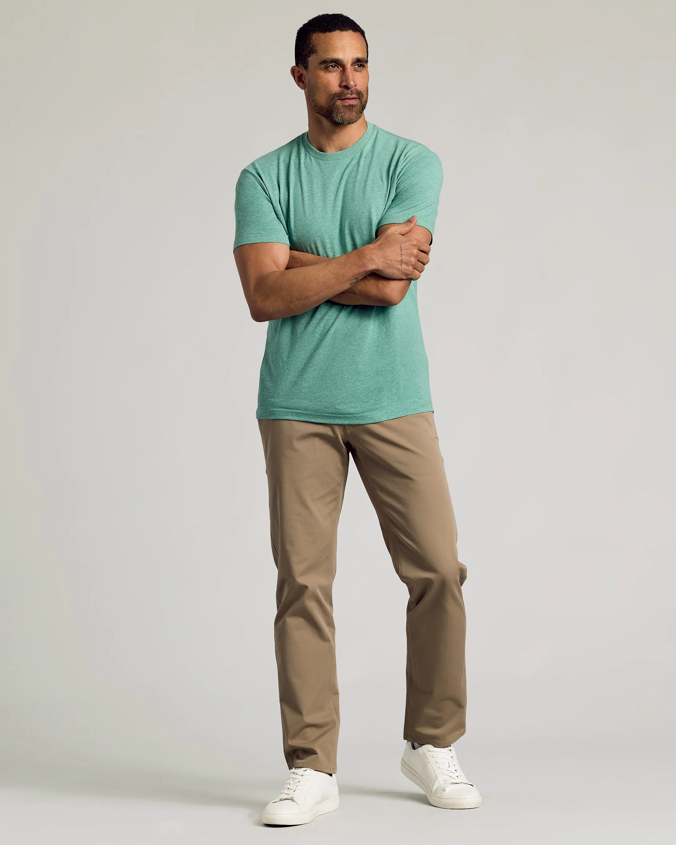 Light Heather Greenery Classic Crew Neck - Image 7
