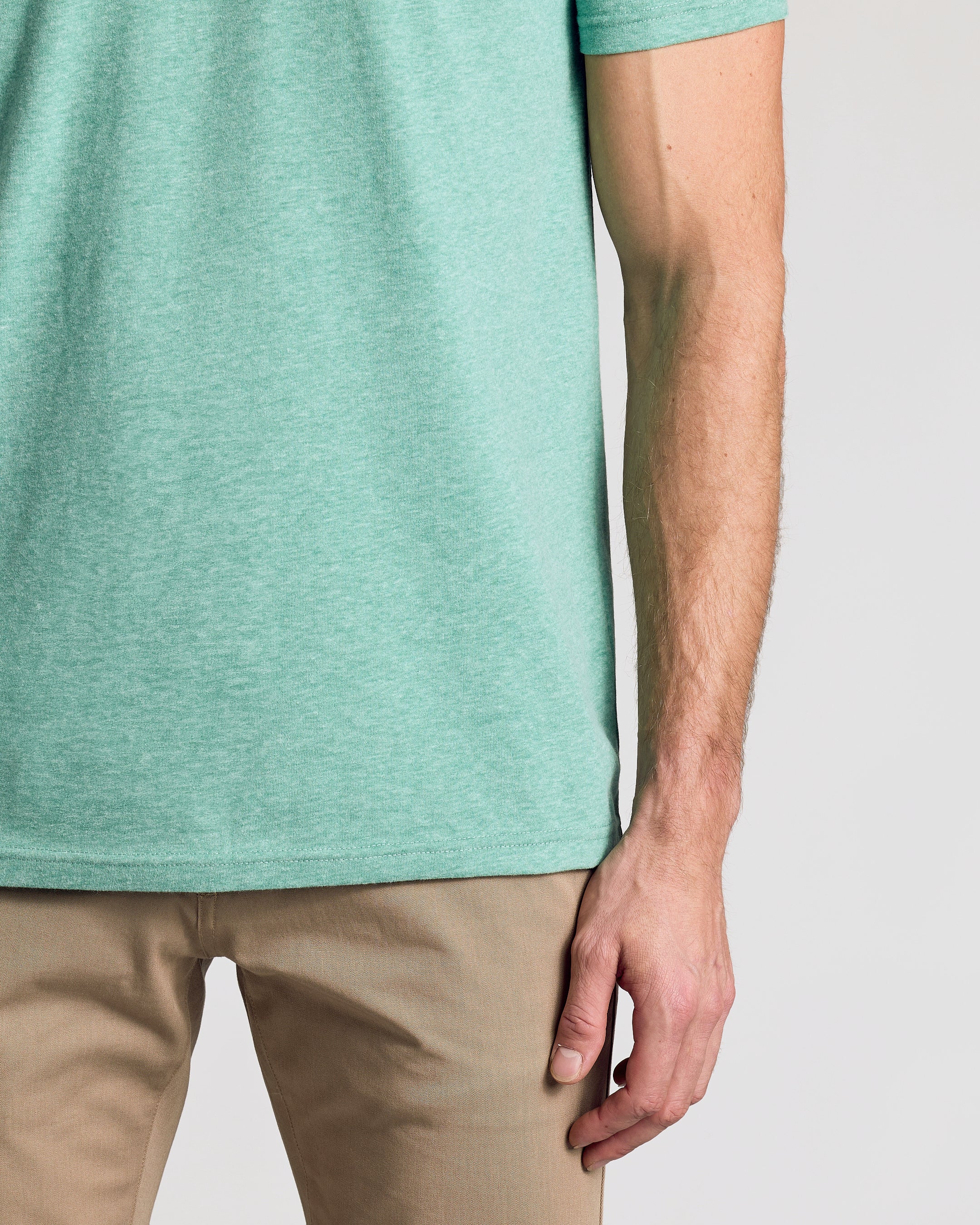 Light Heather Greenery Classic V-Neck - Image 6